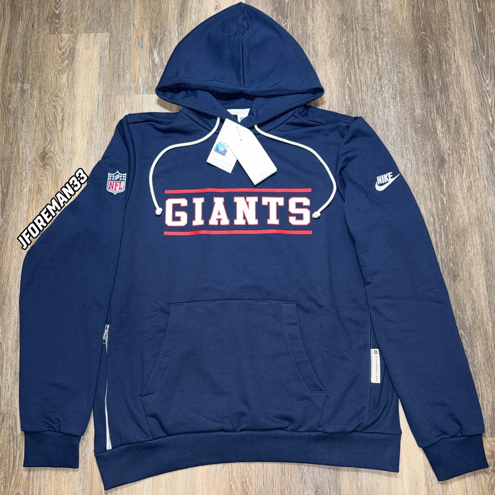 Nike Authentic New York Giants Standard Issue Hoodie Sideline Alt Throwback Navy