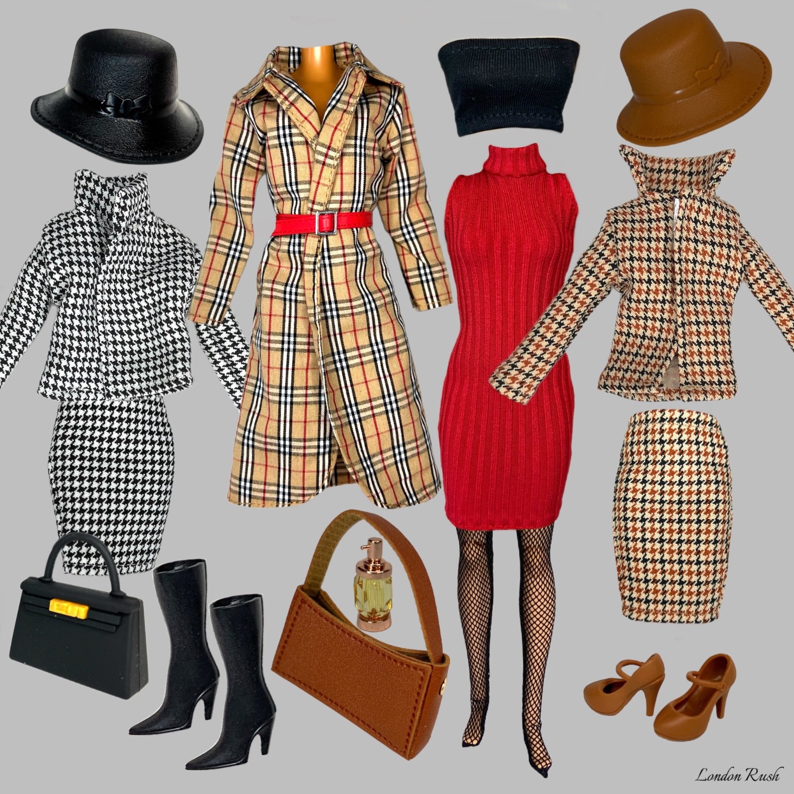 Eledoll Clothes for 12 inch Fashion Doll LONDON RUSH Set