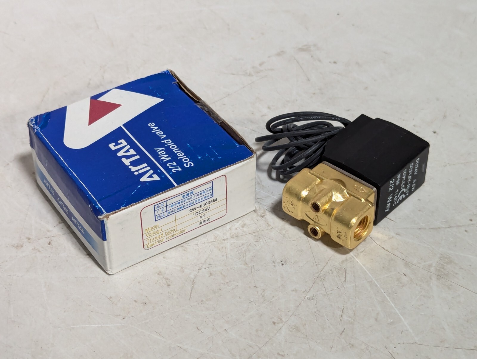 AirTAC 2WH03008BI Fluid Control Solenoid Valve, 2/2 Way, 24VDC, IP65 AirTAC 2WH03008BI Fluid Control Solenoid Valve, 2/2 Way, 24VDC, IP65
