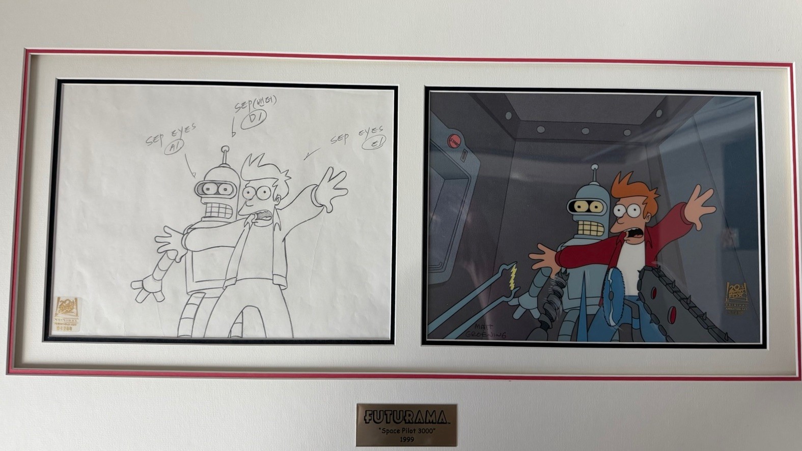 FUTURAMA Space Pilot 3000 1 Of 1 Animation Cel, Extremely Rare