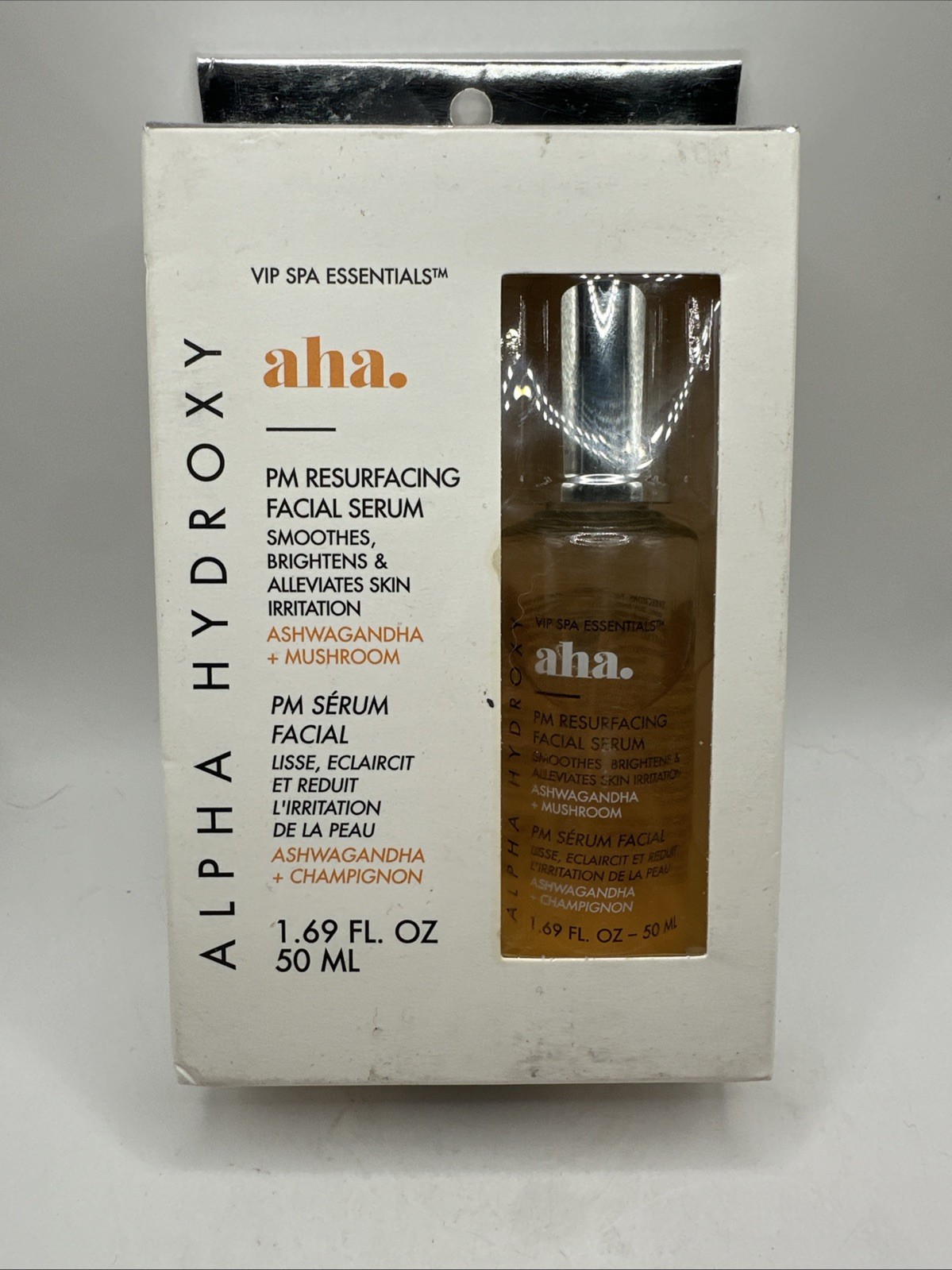 VIP SPA ESSENTIALS AHA. ALPHA HYDROXY PM RESURFACING FACIAL SERUM 1.69 OZ/50 ML VIP SPA ESSENTIALS AHA. ALPHA HYDROXY PM RESURFACING FACIAL SERUM 1.69 OZ/50 ML