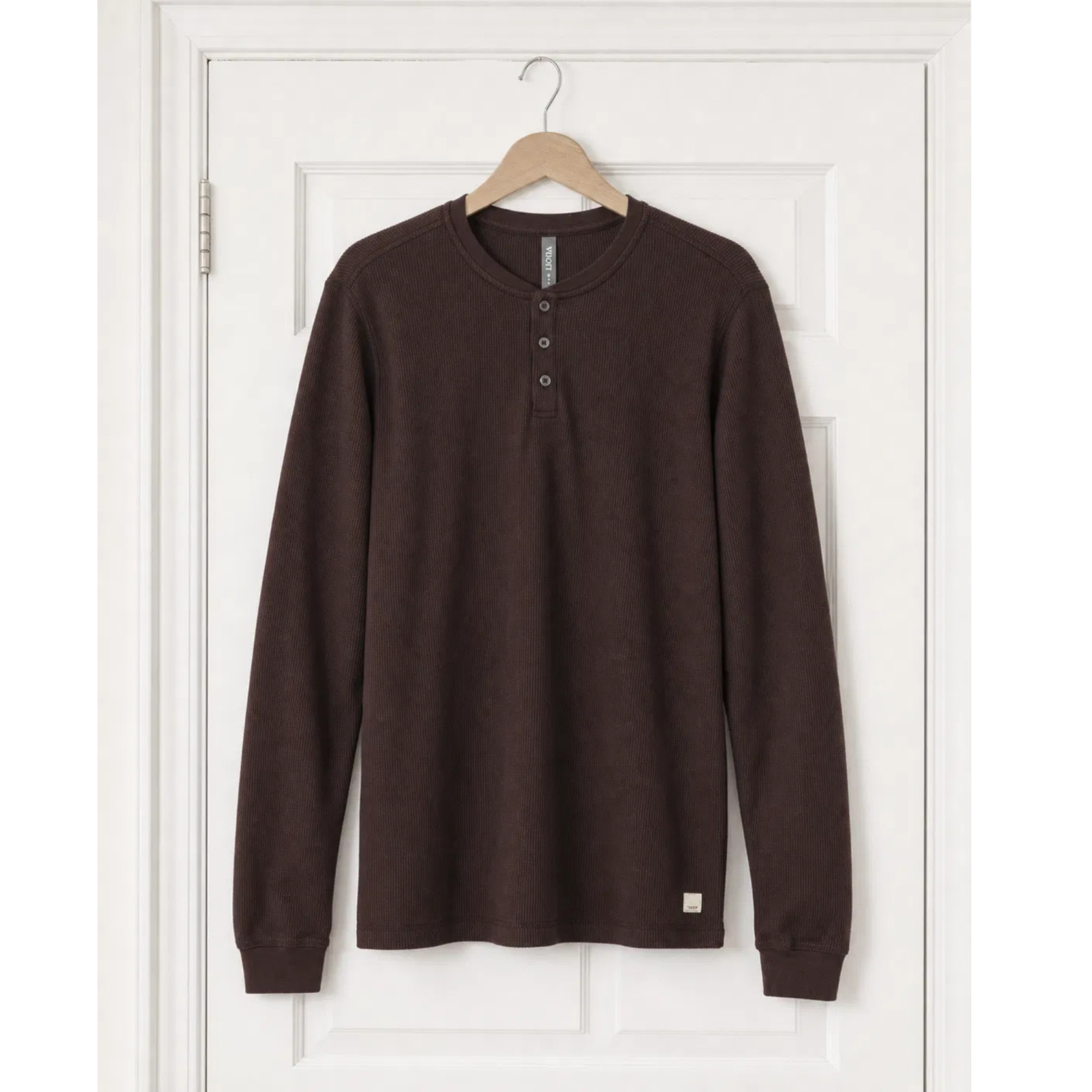 NWT Vuori Men's Waffle Henley, French Roast, New, Sale NWT Vuori Men's Waffle Henley, French Roast, New, Sale
