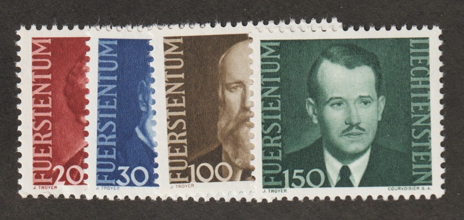 1943 Liechtenstein Furstentum Sc #188-91 - Dignitaries. MNH set Est$8.00