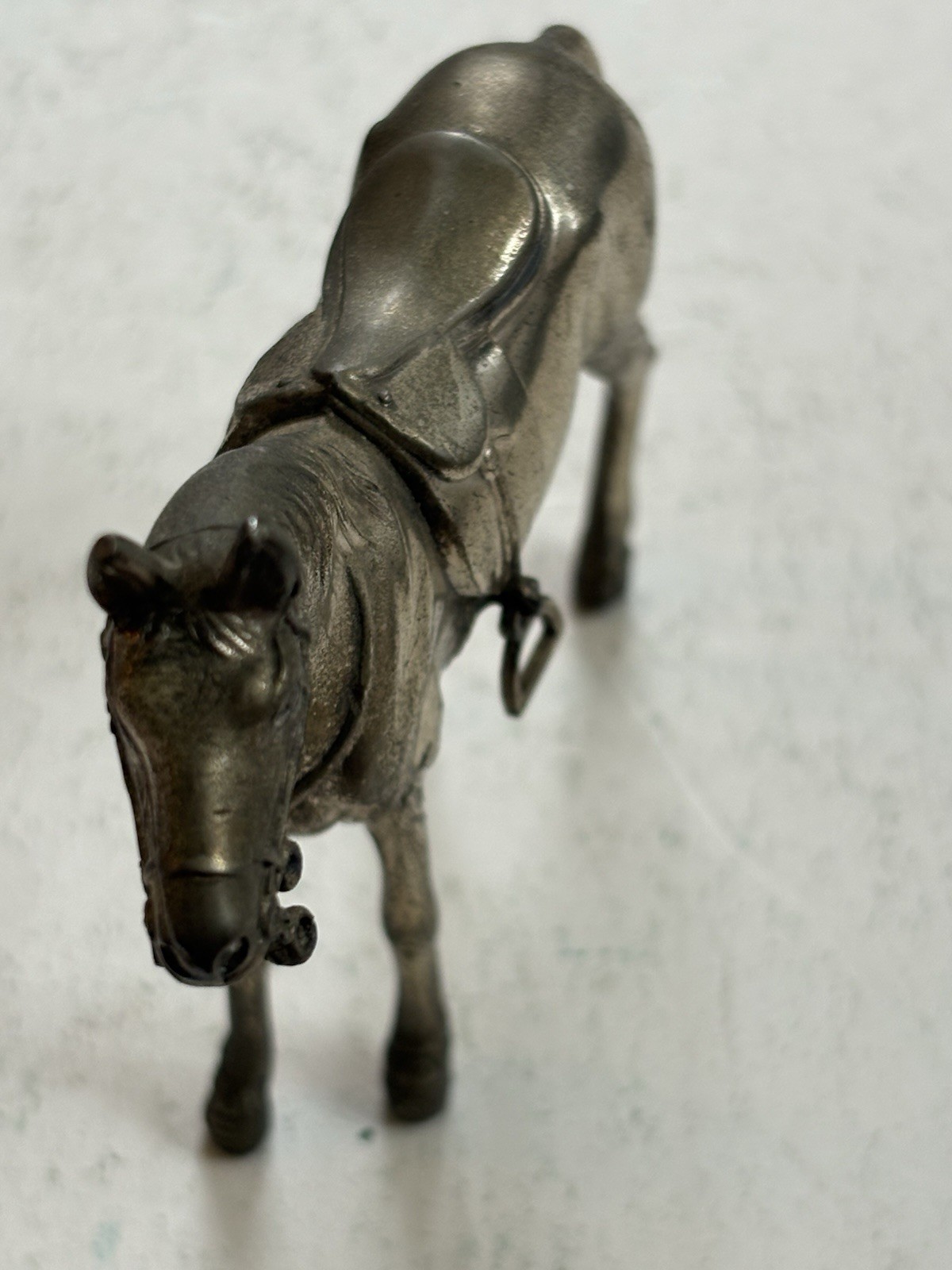 Vintage Postwar Silver Metal Toy Horse Figurine Camel Mark 3