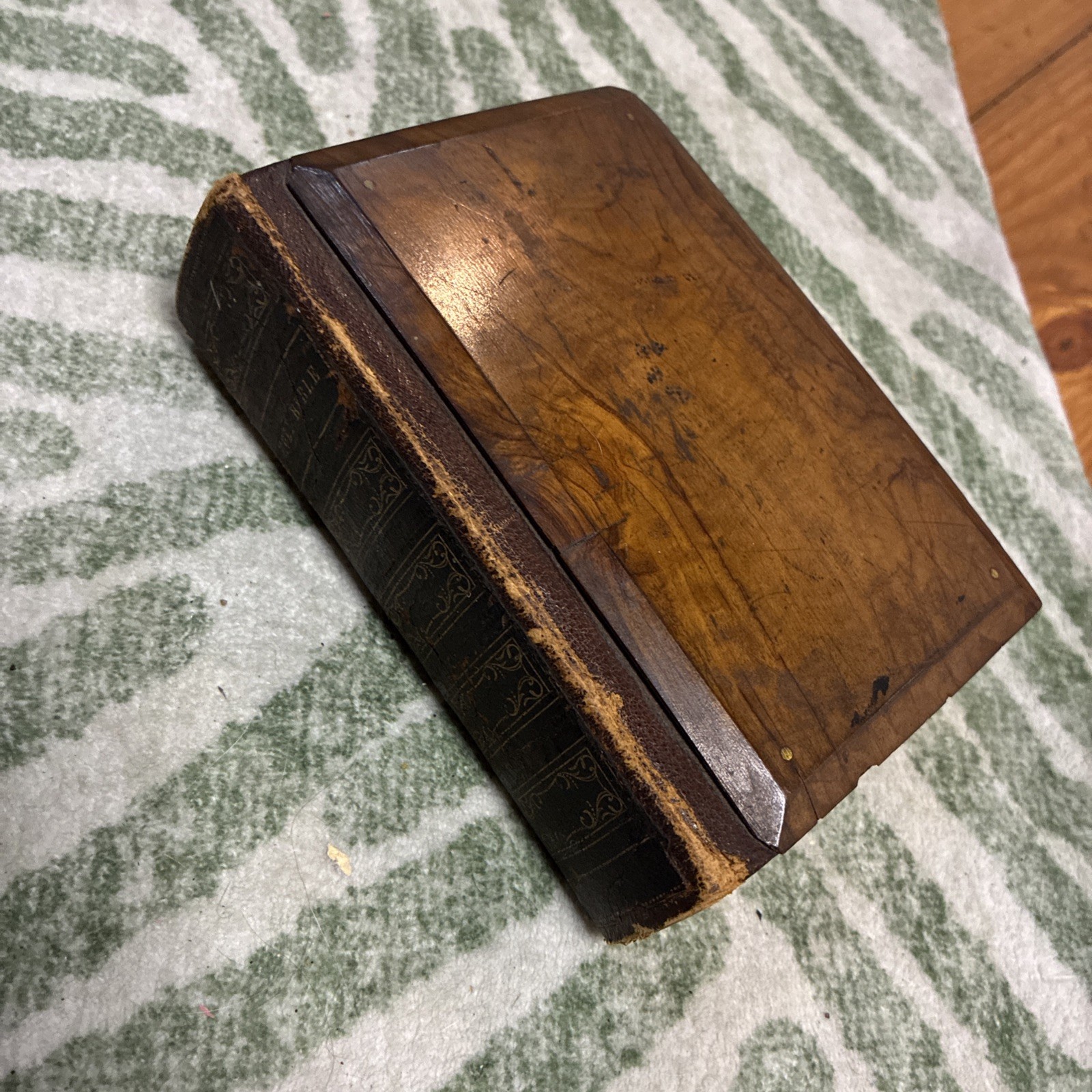 Rare Antique 1868 Holy Bible American Bible Society Mauchline Ware Wood Binding Rare Antique 1868 Holy Bible American Bible Society Mauchline Ware Wood Binding