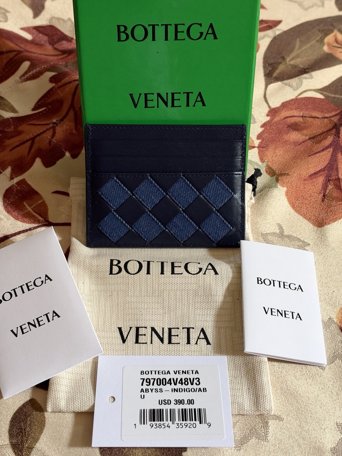 Bottega Veneta Intrecciato Credit Card Case 797004V48V3 Abyss/Indigo