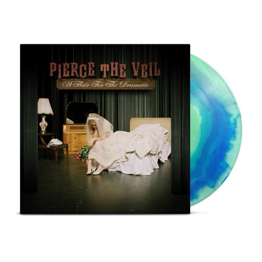 Pierce The Veil A FLAIR FOR THE DRAMATIC BLUE & GREEN MIX VINYL LP In Hand