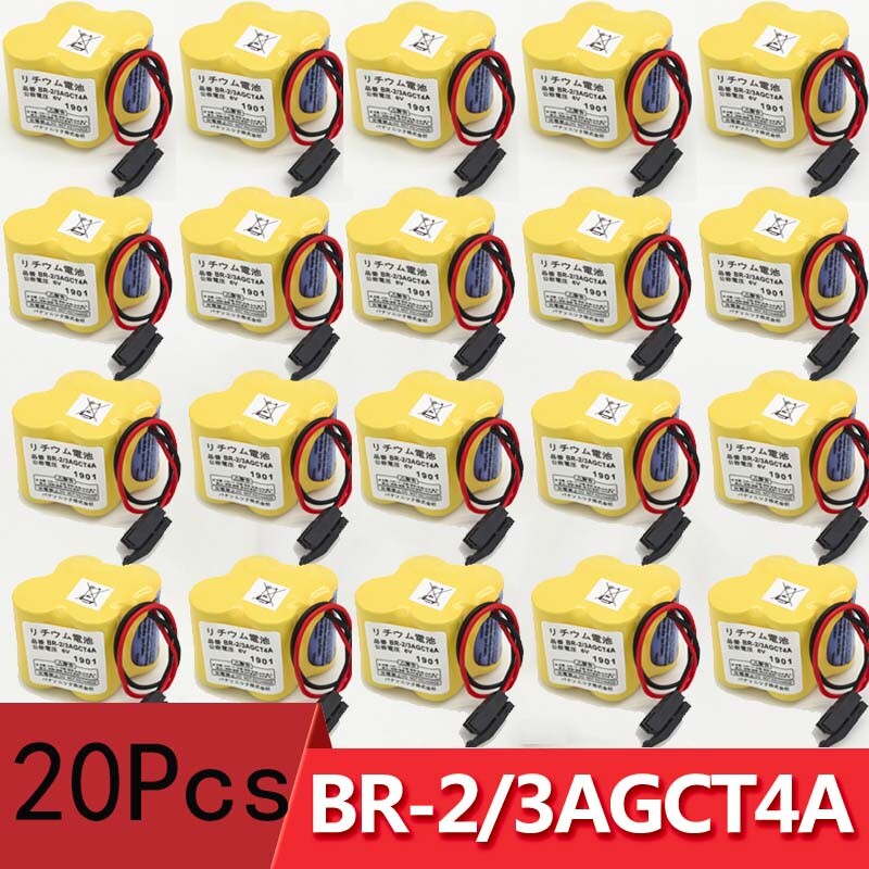 20X BR-2/3AGCT4A BR2/3AG BR2/3AGCT4A Battery for FANUC A98L-0031-0025 Black Plug