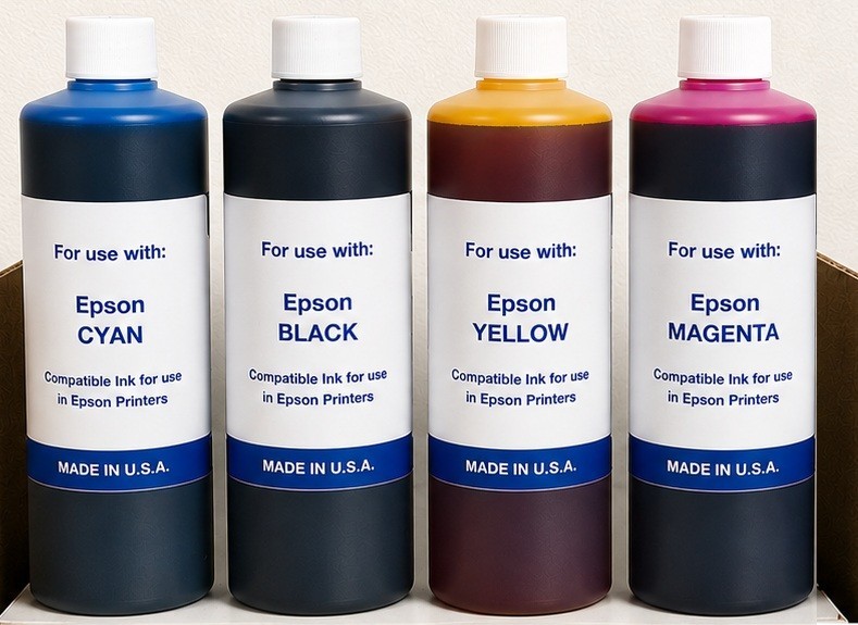 NEW PREMIUM BULK REFILL INK FOR EPSON ECOTANK PRINTERS ( C-Y-M-K 4 LITERS ) NEW PREMIUM BULK REFILL INK FOR EPSON ECOTANK PRINTERS ( C-Y-M-K 4 LITERS )