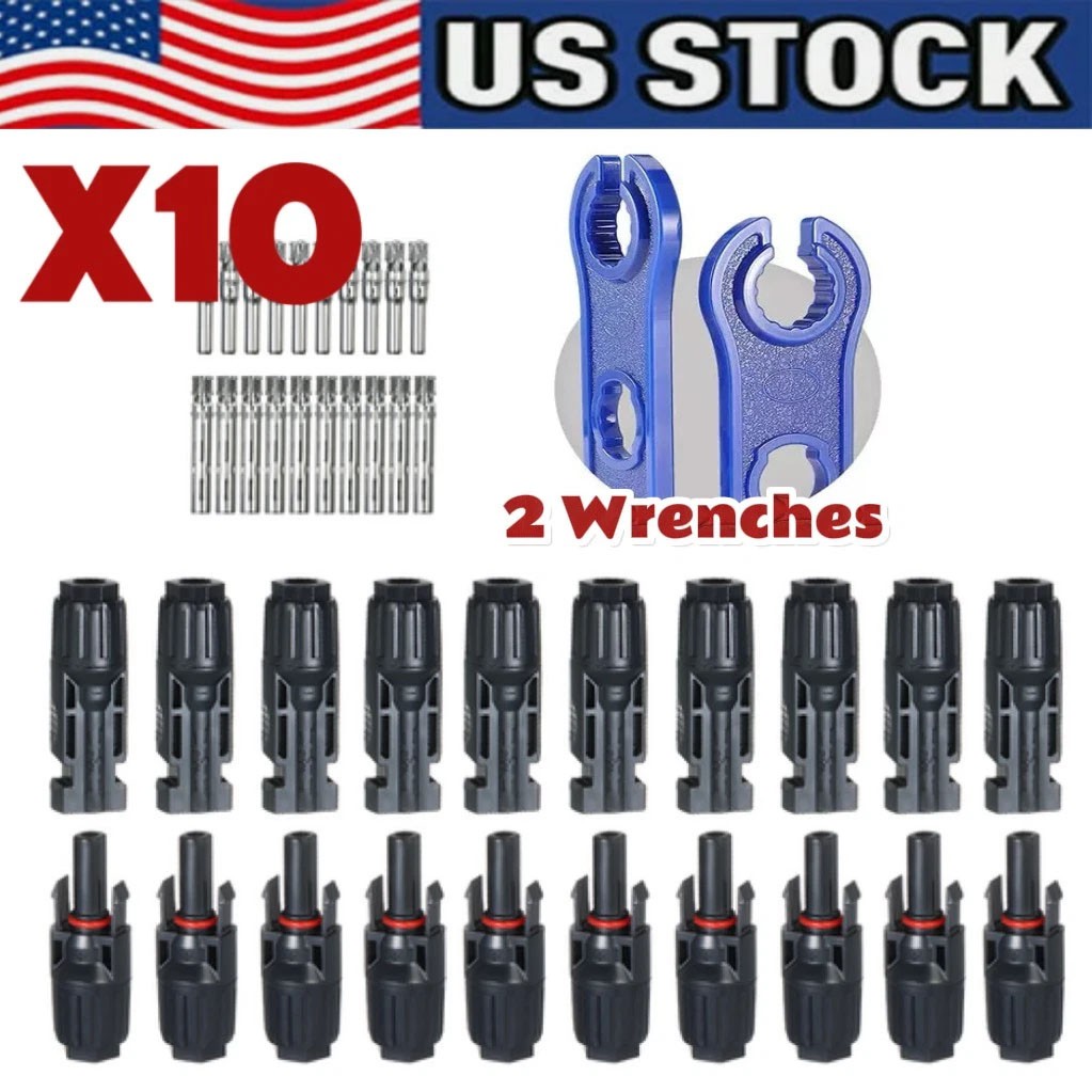 10Set Male Female Wire Cable Connector Set Solar Panel Waterproof Connector 10Set Male Female Wire Cable Connector Set Solar Panel Waterproof Connector