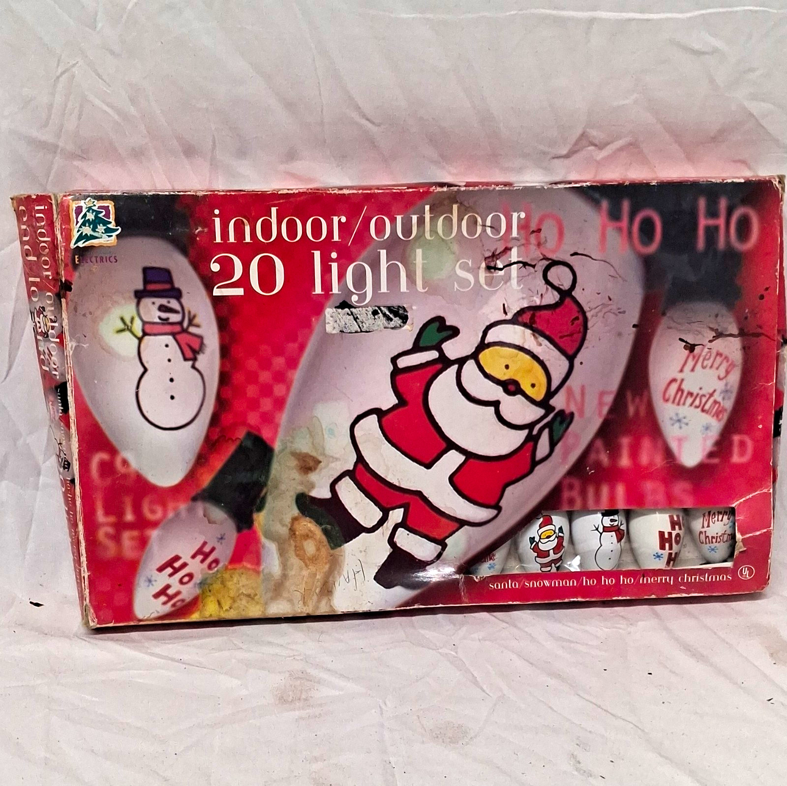 Holiday Time 20-Light Indoor/Outdoor String Lights Santa Snowman, Green Cord