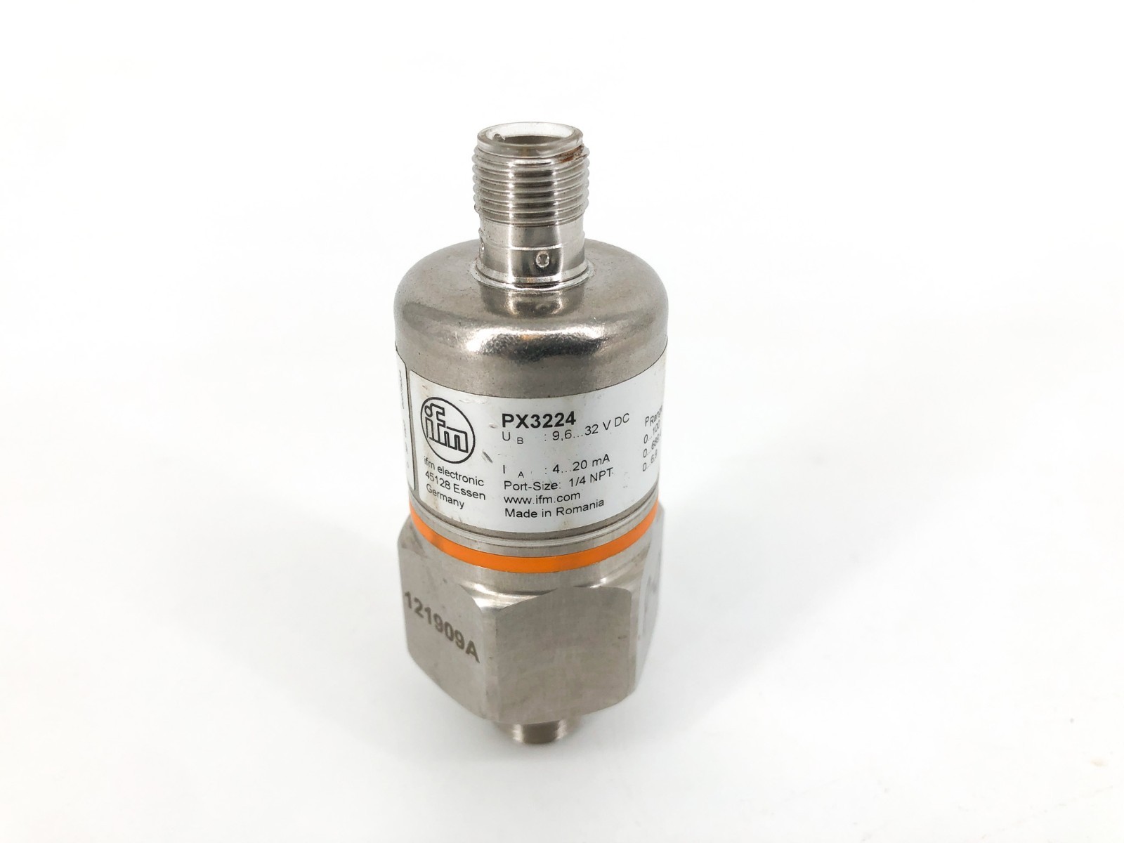 New IFM PX3224 Pressure Transmitter 0-100psi 9.6-32VDC - (Minor Damage) No Box