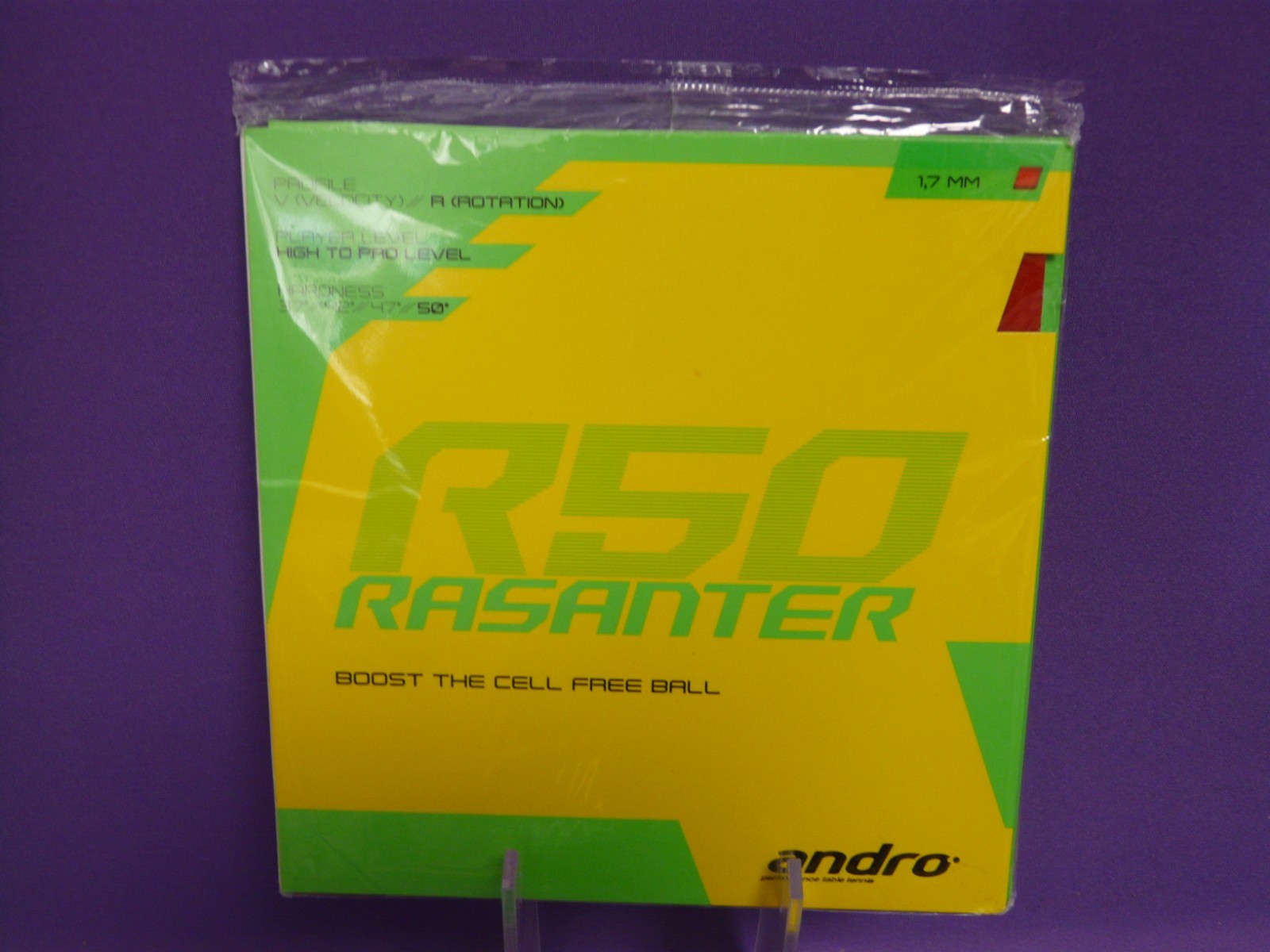 Andro Rasanter R50 Red in 1.7 mm Table Tennis Decking Table Tennis TT Decking NEW in Original Packaging