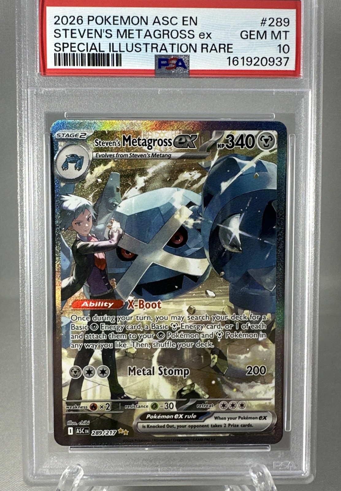 2026 POKEMON ASCENDED HEROES SPECIAL ILLUSTRATION STEVEN\'S METAGROSS EX PSA 10