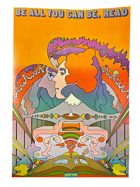 Rare Peter Max Read Poster print Poster Book Beatles Pop Art 1970 Rare Peter Max Read Poster print Poster Book Beatles Pop Art 1970