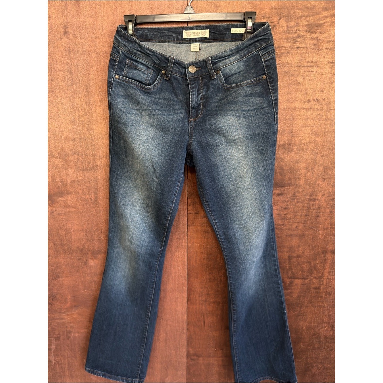 Vintage America Blue Faded Flare Jeans