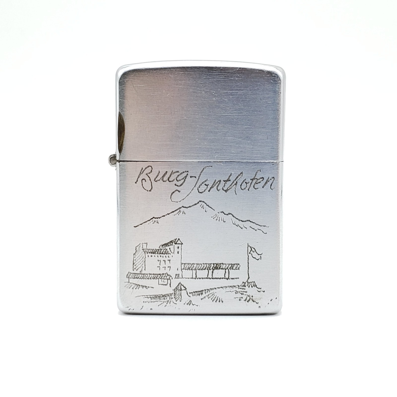 Vintage c.1949-51 Zippo 5-Barrel Burg Sonthofen Germany Engraved Lighter