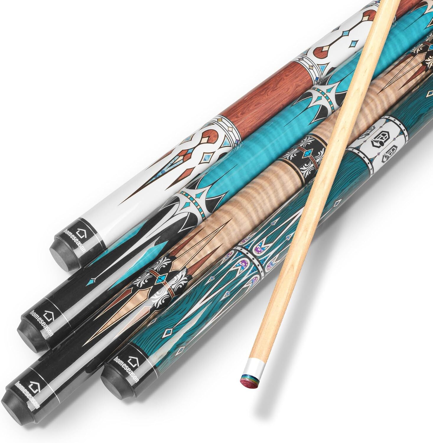 SET OF 4 POOL CUES 57\