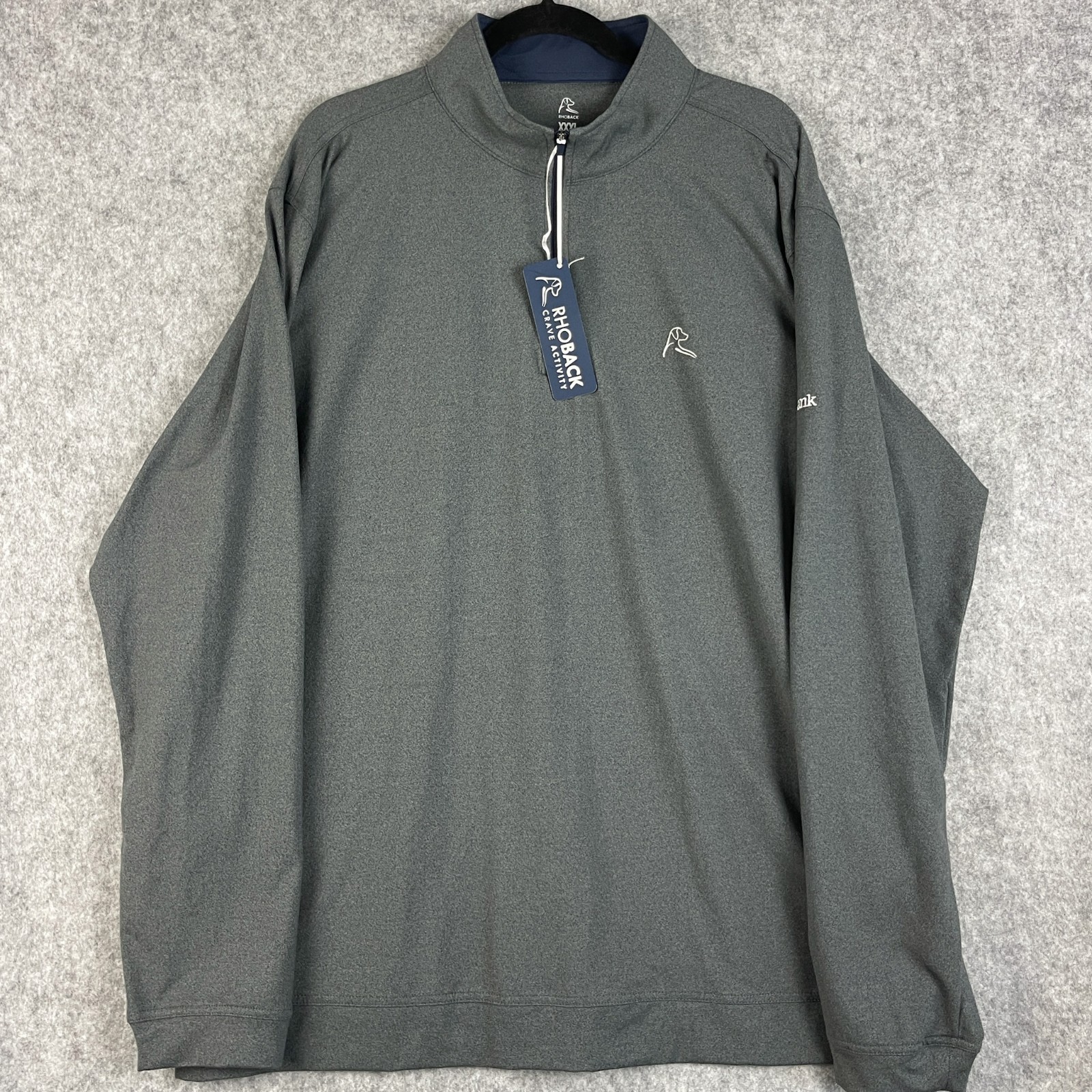 Rhoback The Mason 1/4 Q Zip Pullover Mens XXL Gray Golf Performance NWT Logo
