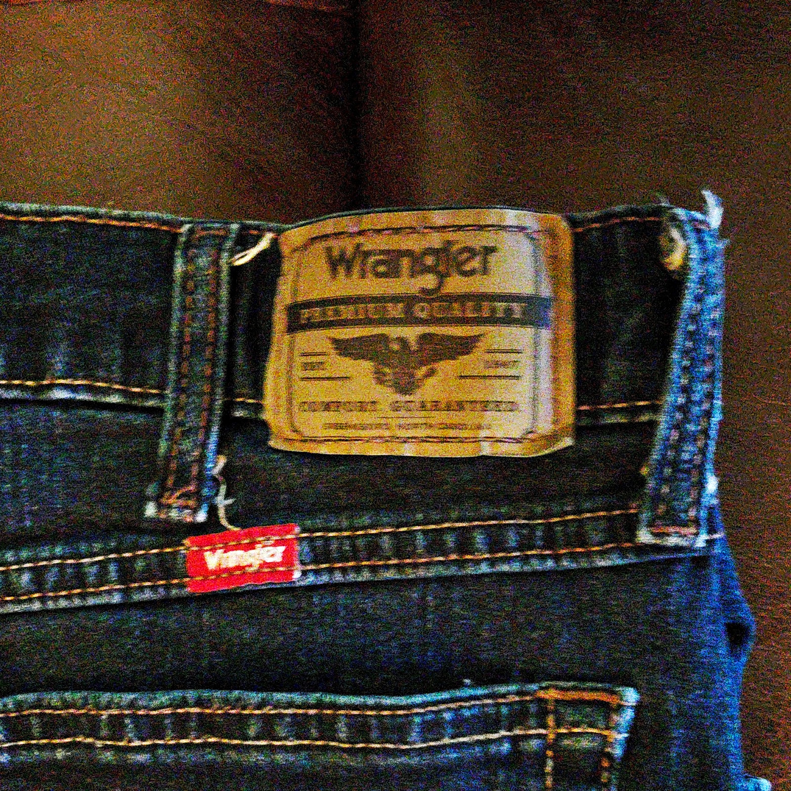 Wrangler Authentics Men’s Slim Straight Dark Wash Blue Denim Jeans 5-Pocket