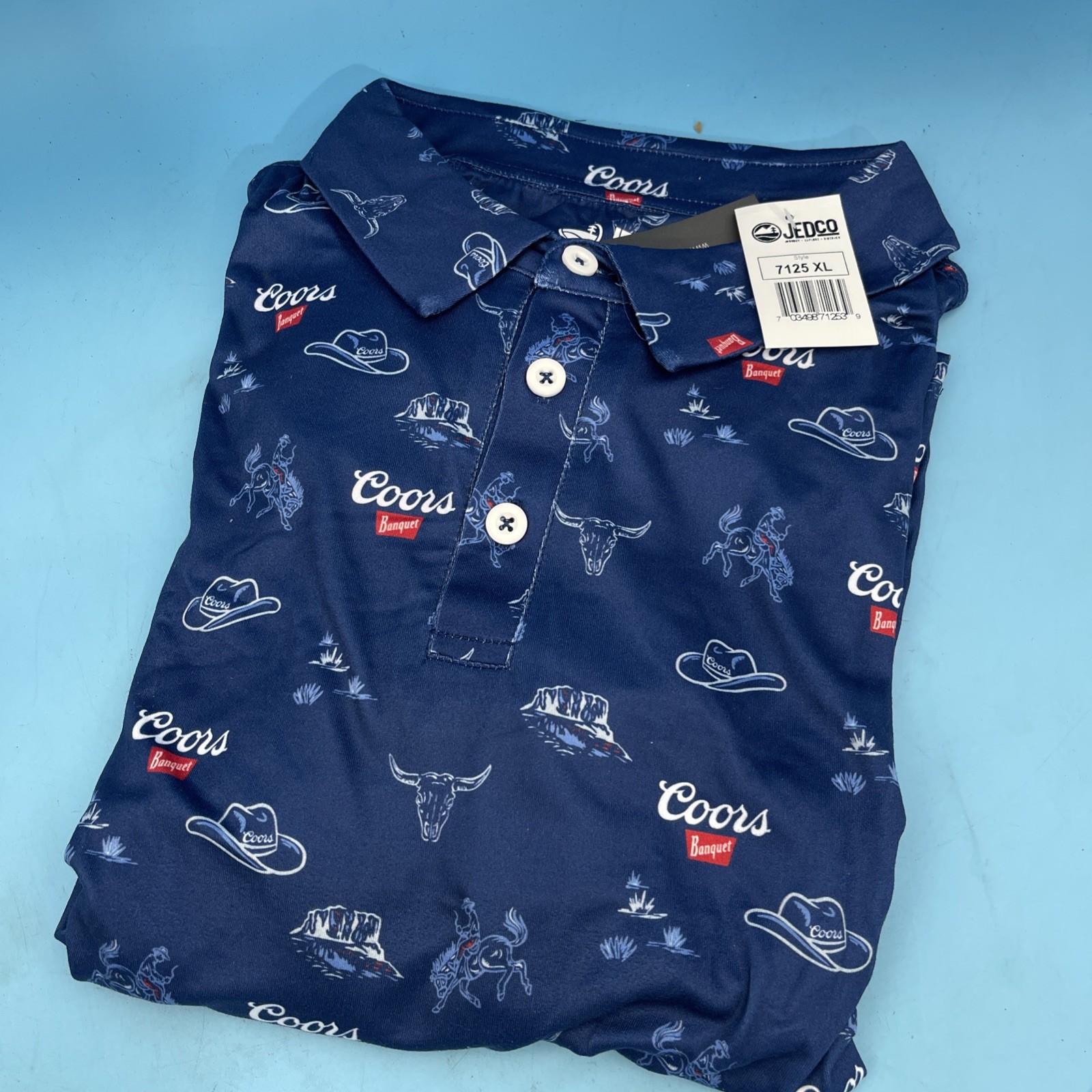 Jedco Men’s Coors Banquet Performance Polo Shirt 7125 Polyester Size L New Jedco Men’s Coors Banquet Performance Polo Shirt 7125 Polyester Size L New