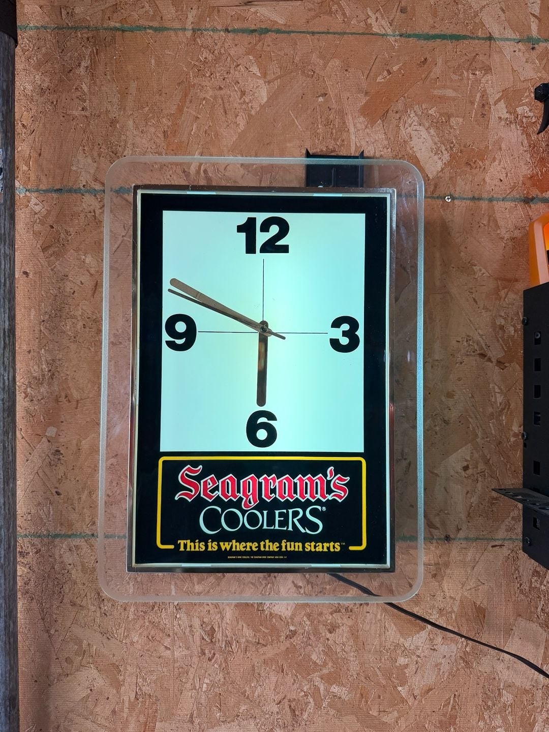 Seagrams Coolers Vintage Lighted Wall Clock This Is Where The Fun Starts