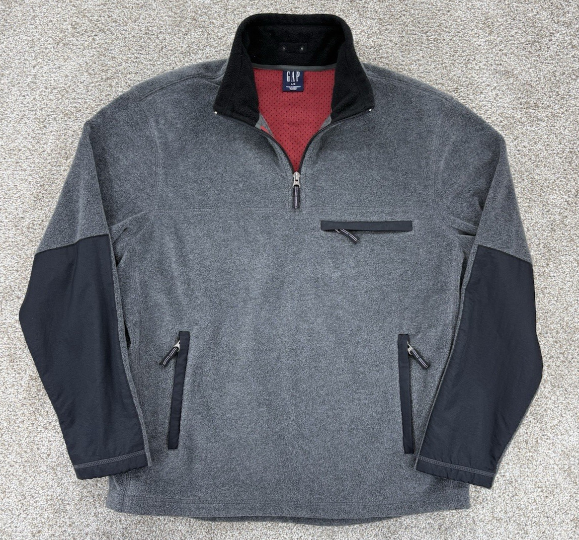 Vintage Gap 1/4 Zip Fleece Pullover Sweater Jacket Mens Large Gray Gorpcore Y2K Vintage Gap 1/4 Zip Fleece Pullover Sweater Jacket Mens Large Gray Gorpcore Y2K