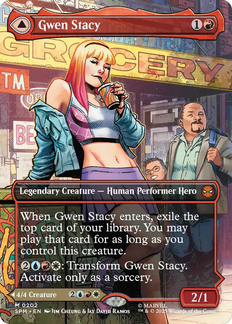 x1 Gwen Stacy // Ghost-Spider SPM Spider-Man MTG 202 M/NM 1x