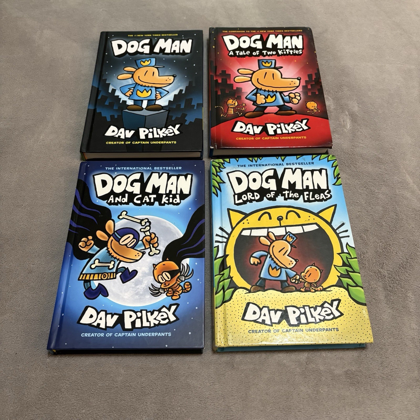 Dog Man Hardcover Book Lot 1 3 4 5 Dav Pilkey Starter Pack Set Lot of 4