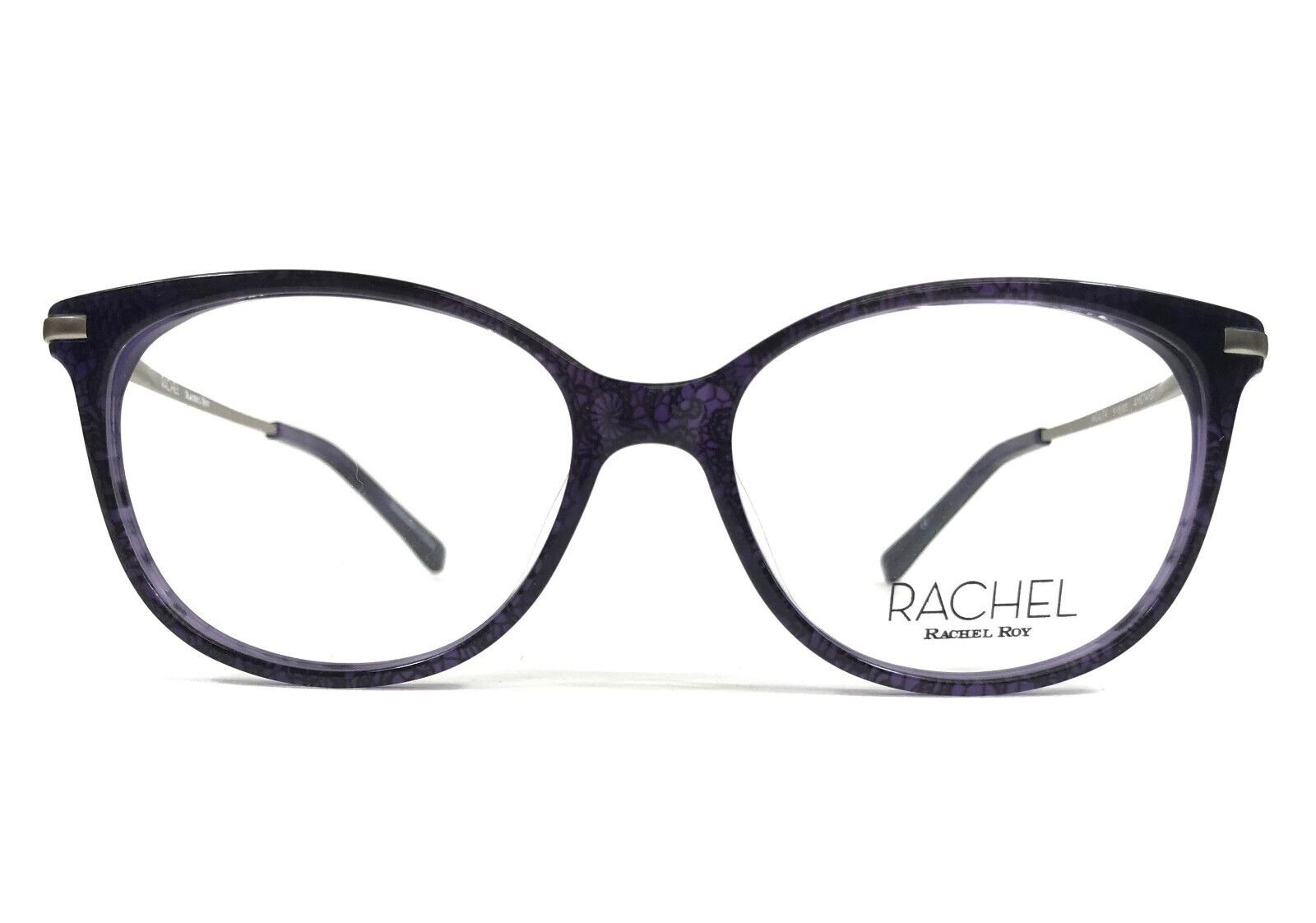 Rachel Roy Eyeglasses Frames WEALTH AMETHYST Silver Cat Eye Full Rim 51-15-135 Rachel Roy Eyeglasses Frames WEALTH AMETHYST Silver Cat Eye Full Rim 51-15-135