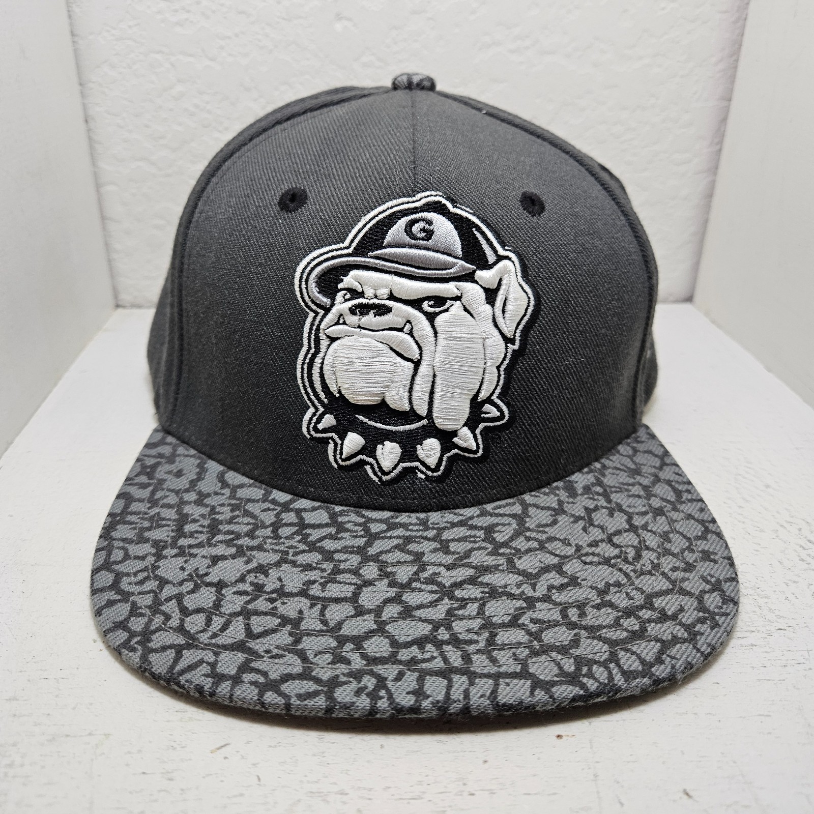 Vintage Zephyr Georgetown Hoyas Gray Elephant Print Snapback Hat VTG 90s