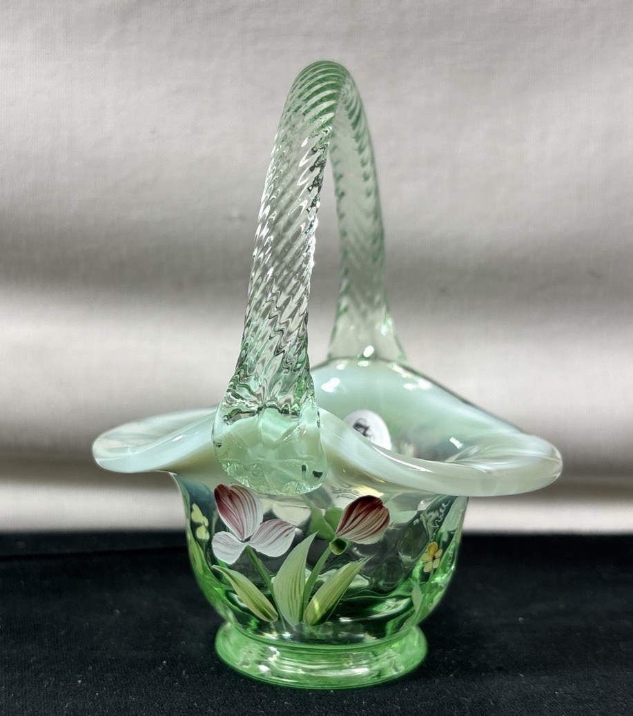 Fenton Art Glass Opalescent Green 4.5\