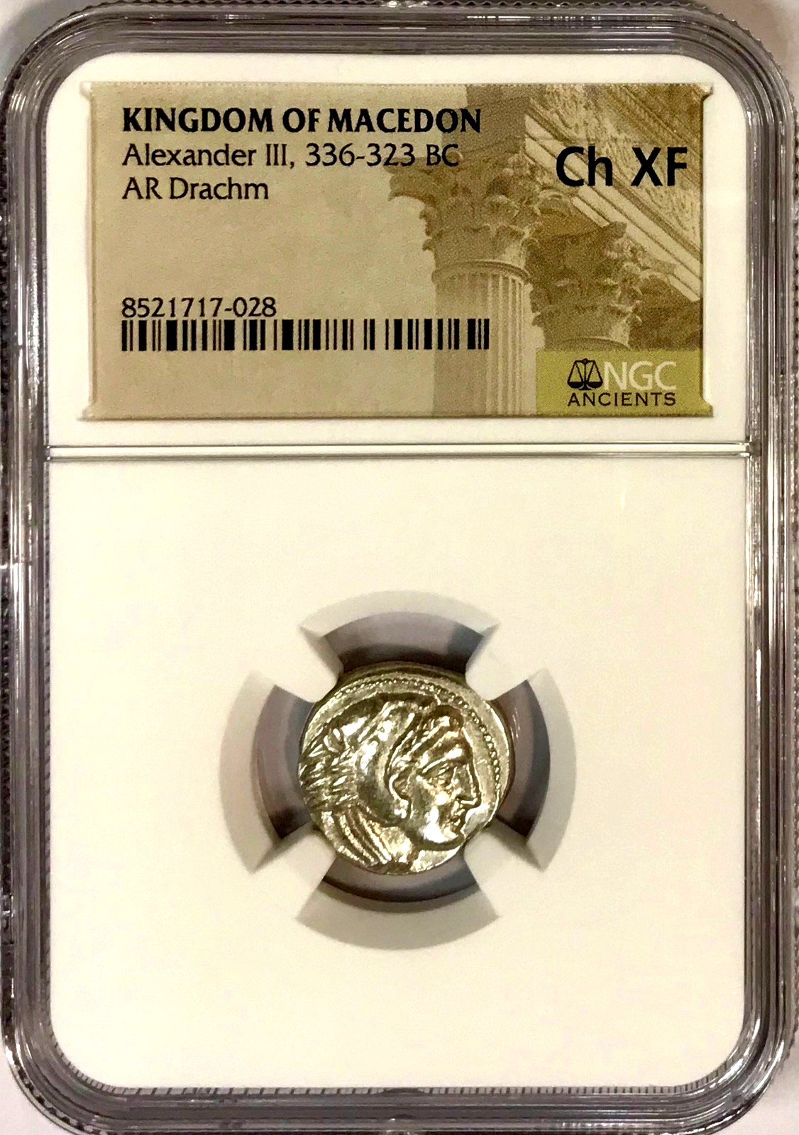 336-323 BC Macedon Alexander III Lifetime Greek Silver Drachm Coin NGC Choice XF