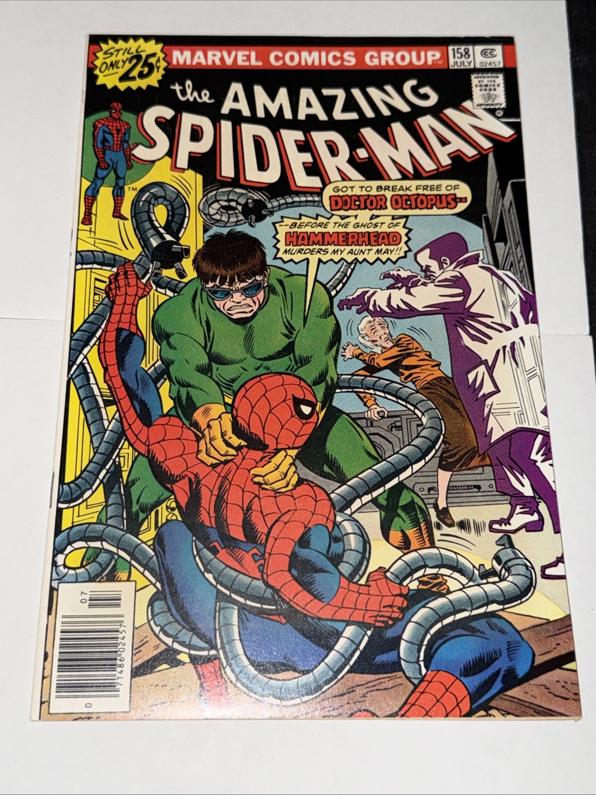 Amazing Spider-Man # 158, 1976, WHITE Paged GEM RARE NEWSSTAND BEAUTIFUL BOOK