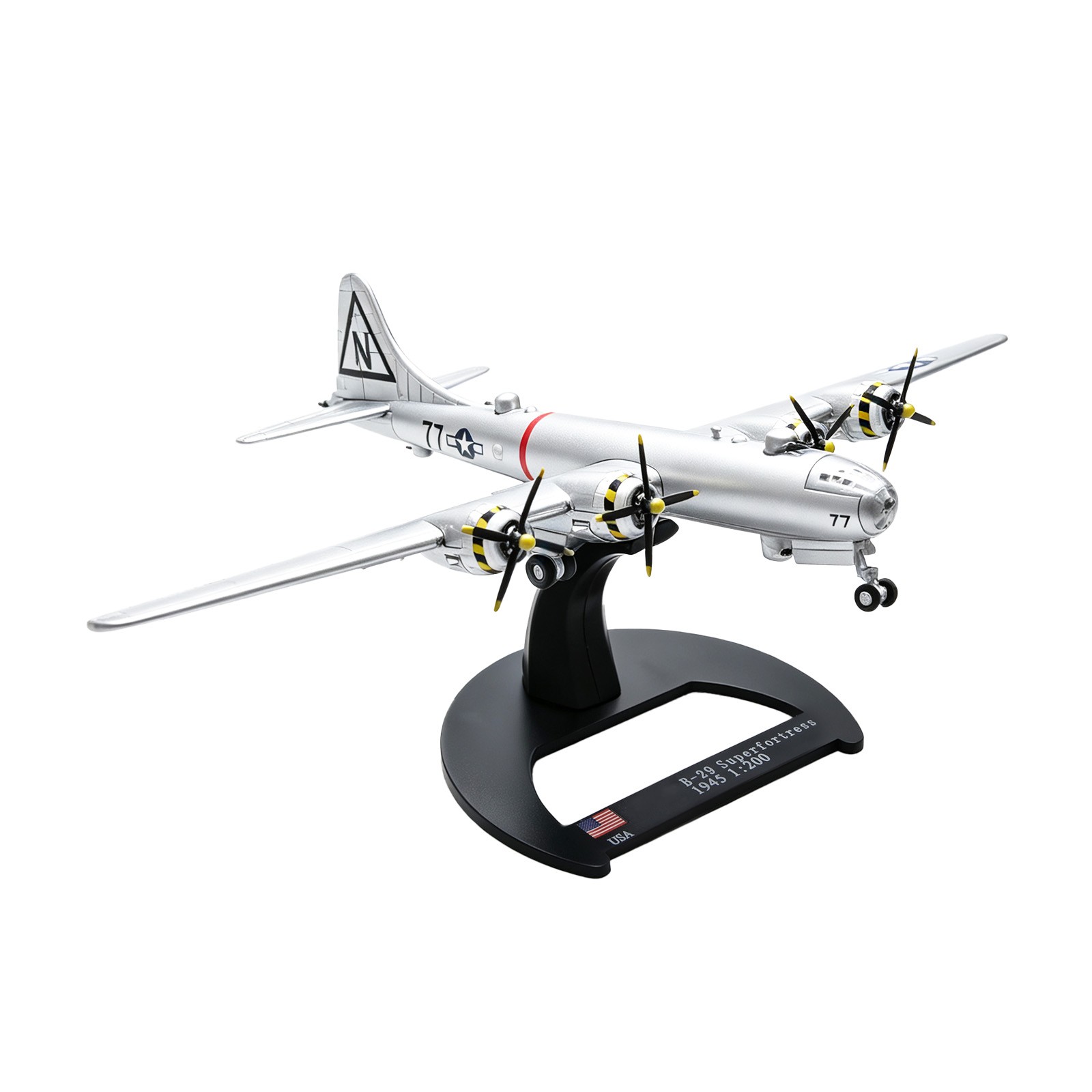 1:200 USAAF Boeing B-29 Superfortress Diecast Bomber Model, Display Stand 1945