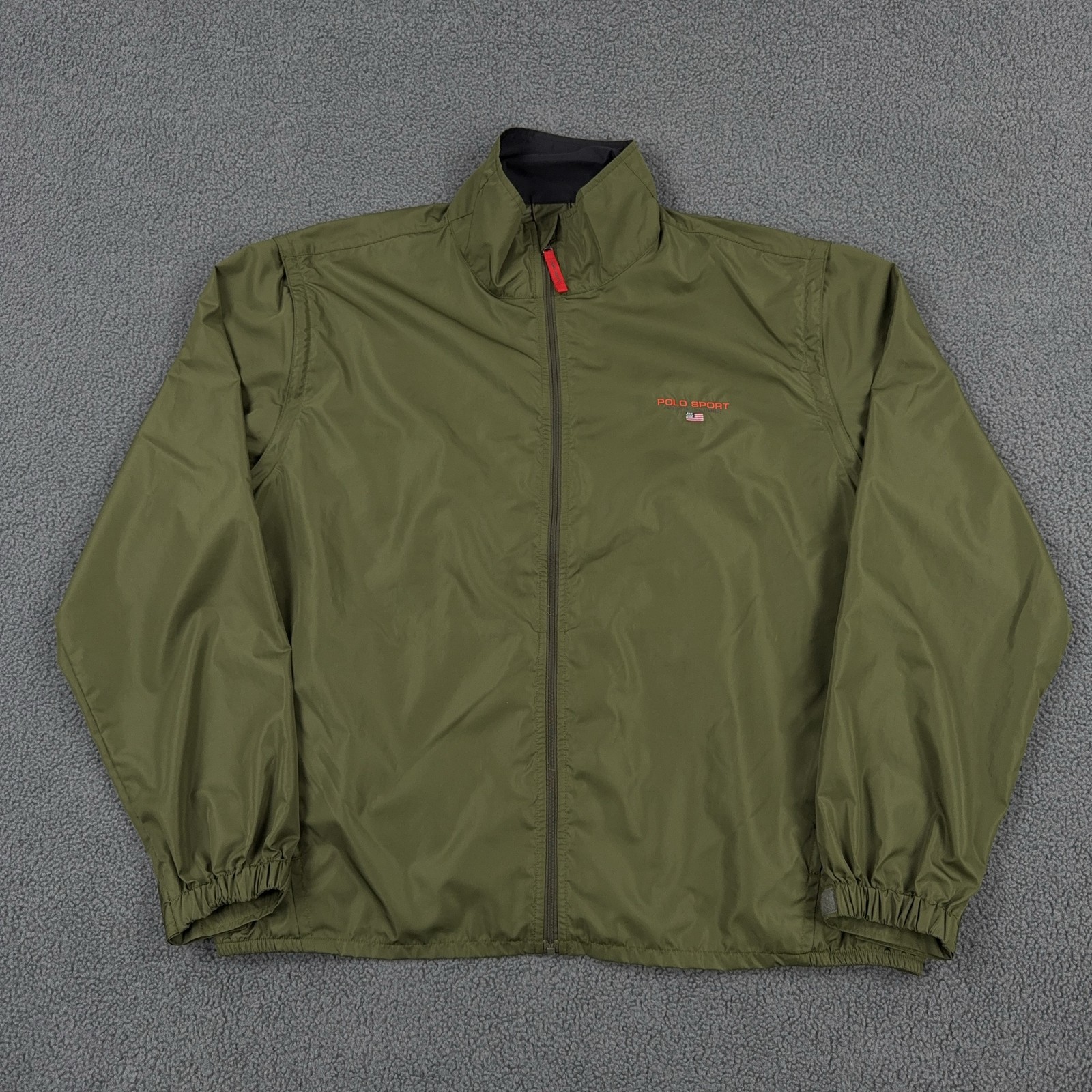 Vintage Polo Sport Ralph Lauren Jacket Mens XL Green Convertible Full Zip Vest