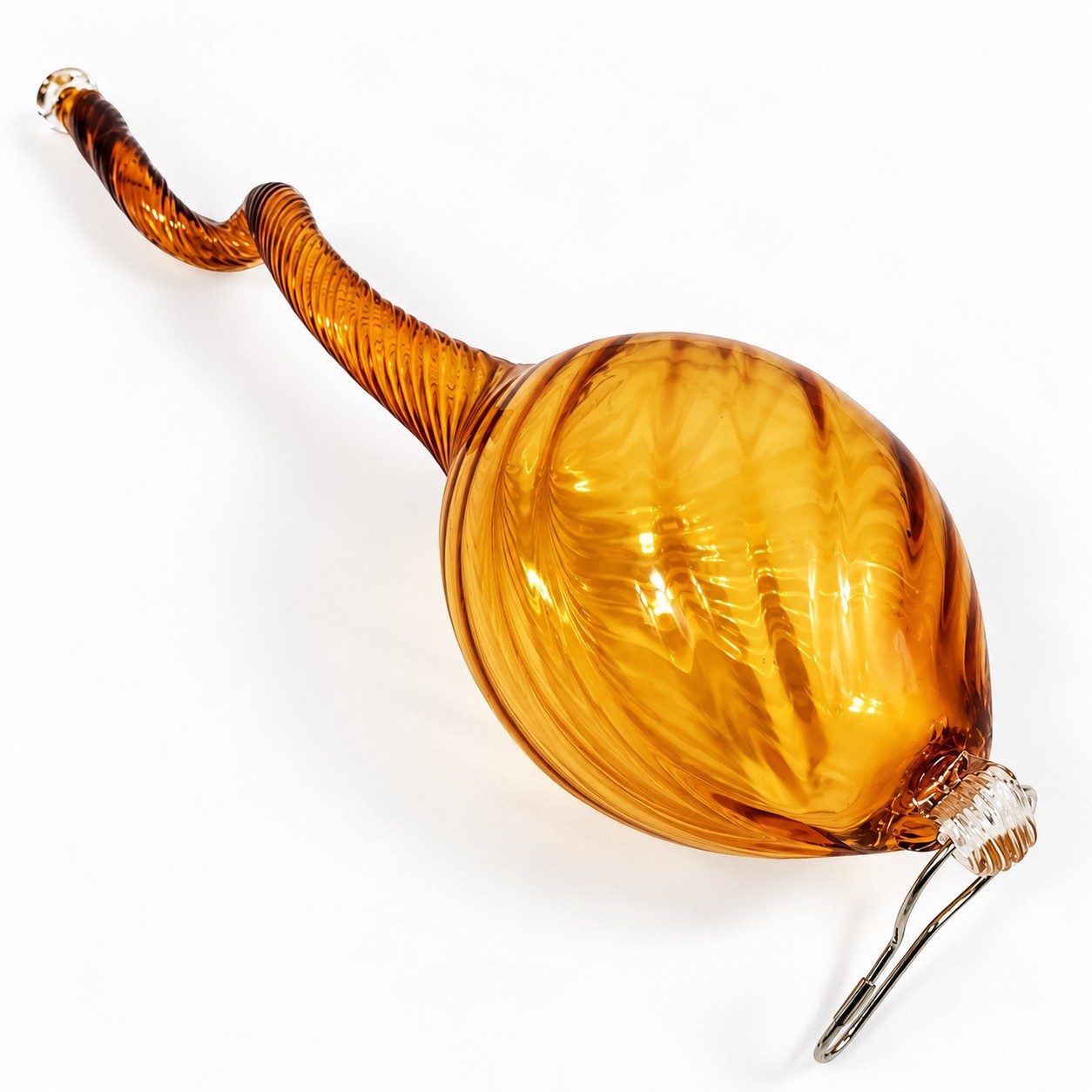 Murano Style Hand Blown Art Glass Chandelier Amber Pod 13.5\