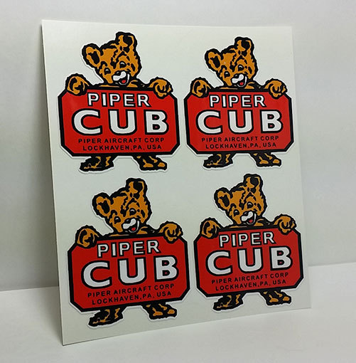 4 Piper Cub Aircraft Co.Vintage Style Airplane Decals / Vinyl Stickers 2.25 inch