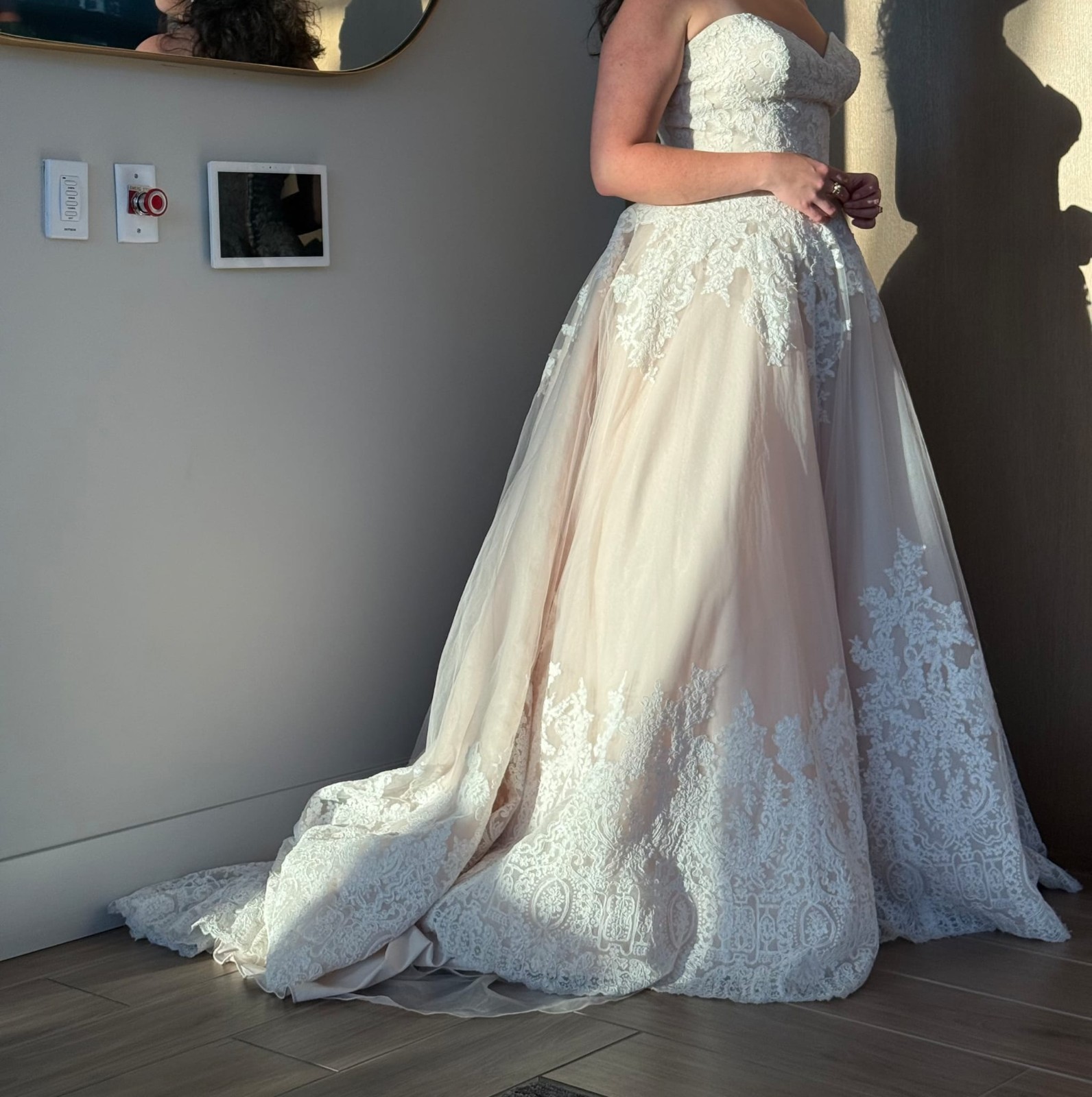 Morilee by Madeline Gardner 1169 Ivory Lace Tulle Ball Gown Train, Size 14