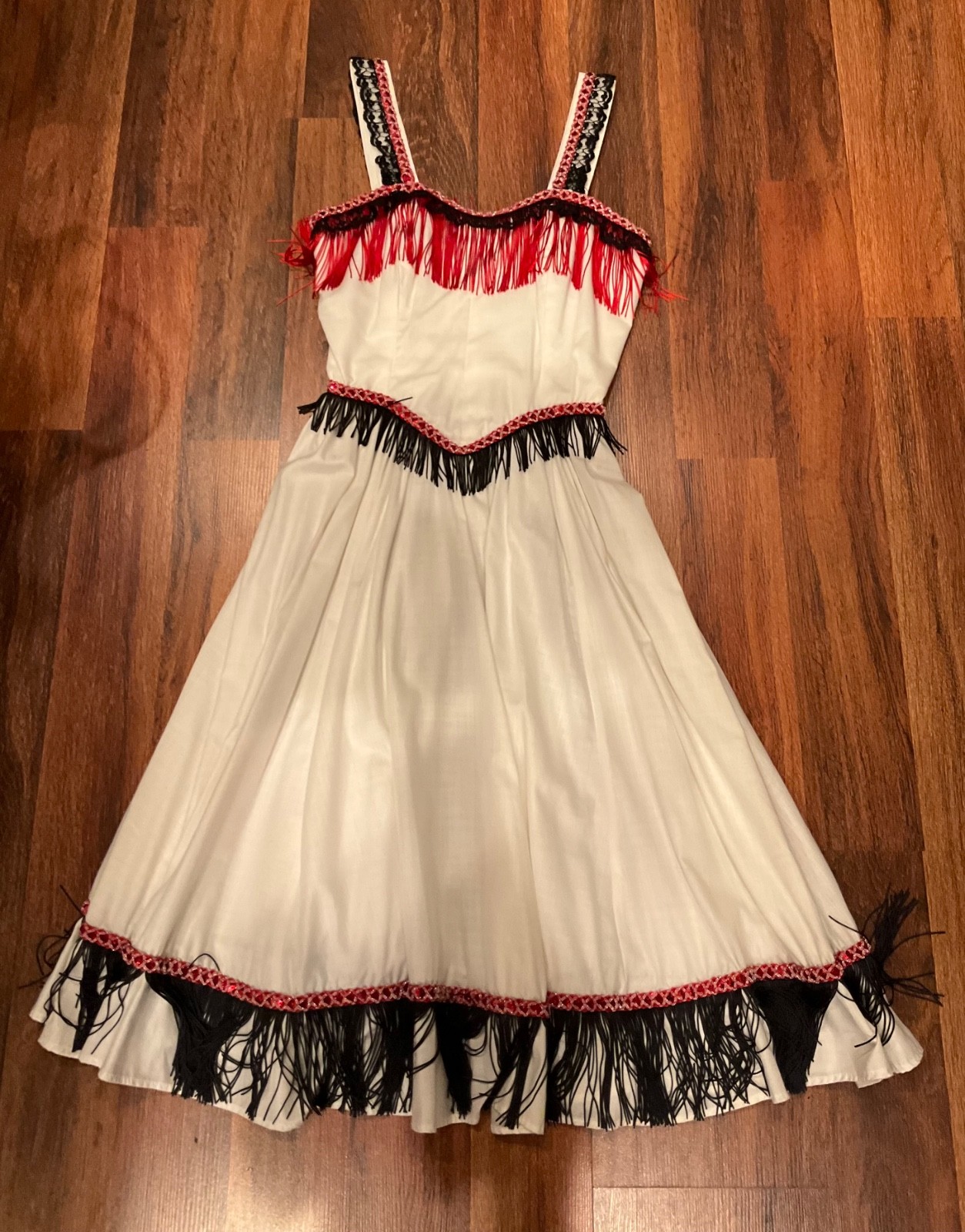 VTG  WESTERN SWING DRESS FRINGE COWGIRL BILL BERMAN California XS Jodi Schwartz