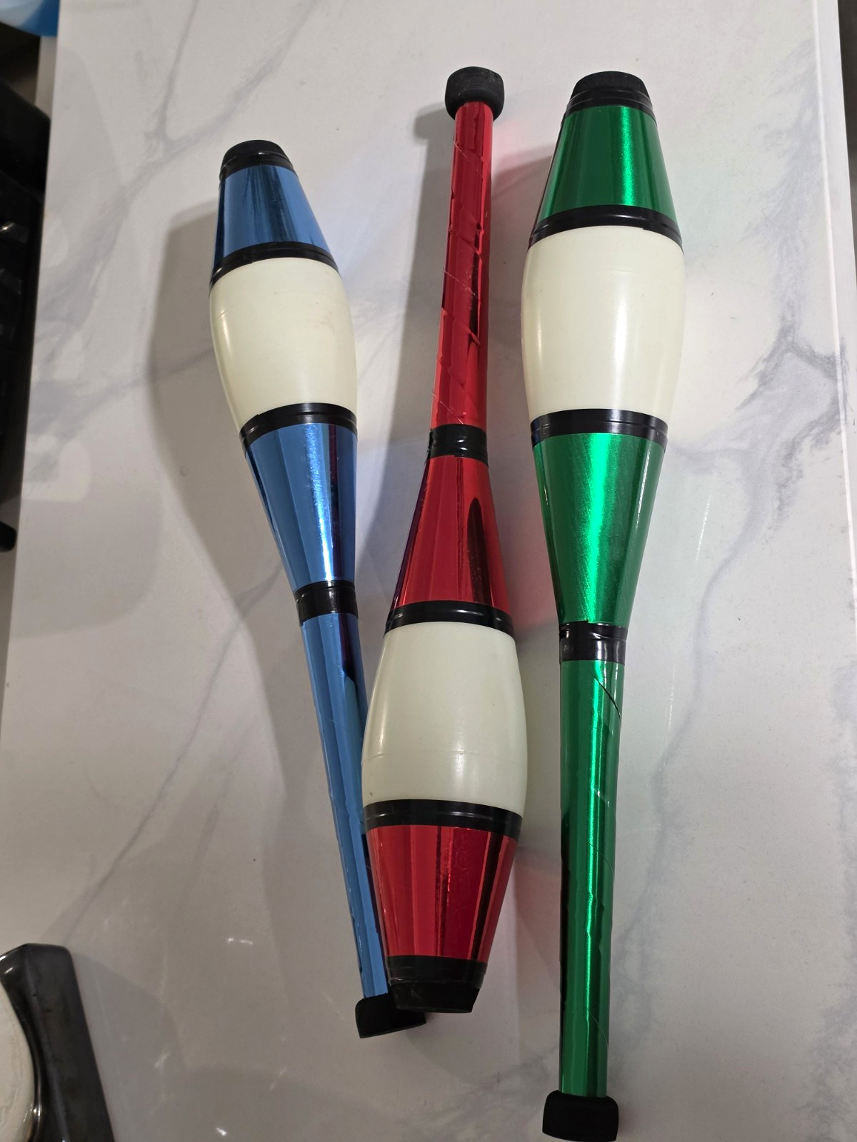 Zeekio Pegasus Glow in the Dark Juggling Clubs Mixed Set of 3 Blue Red Green