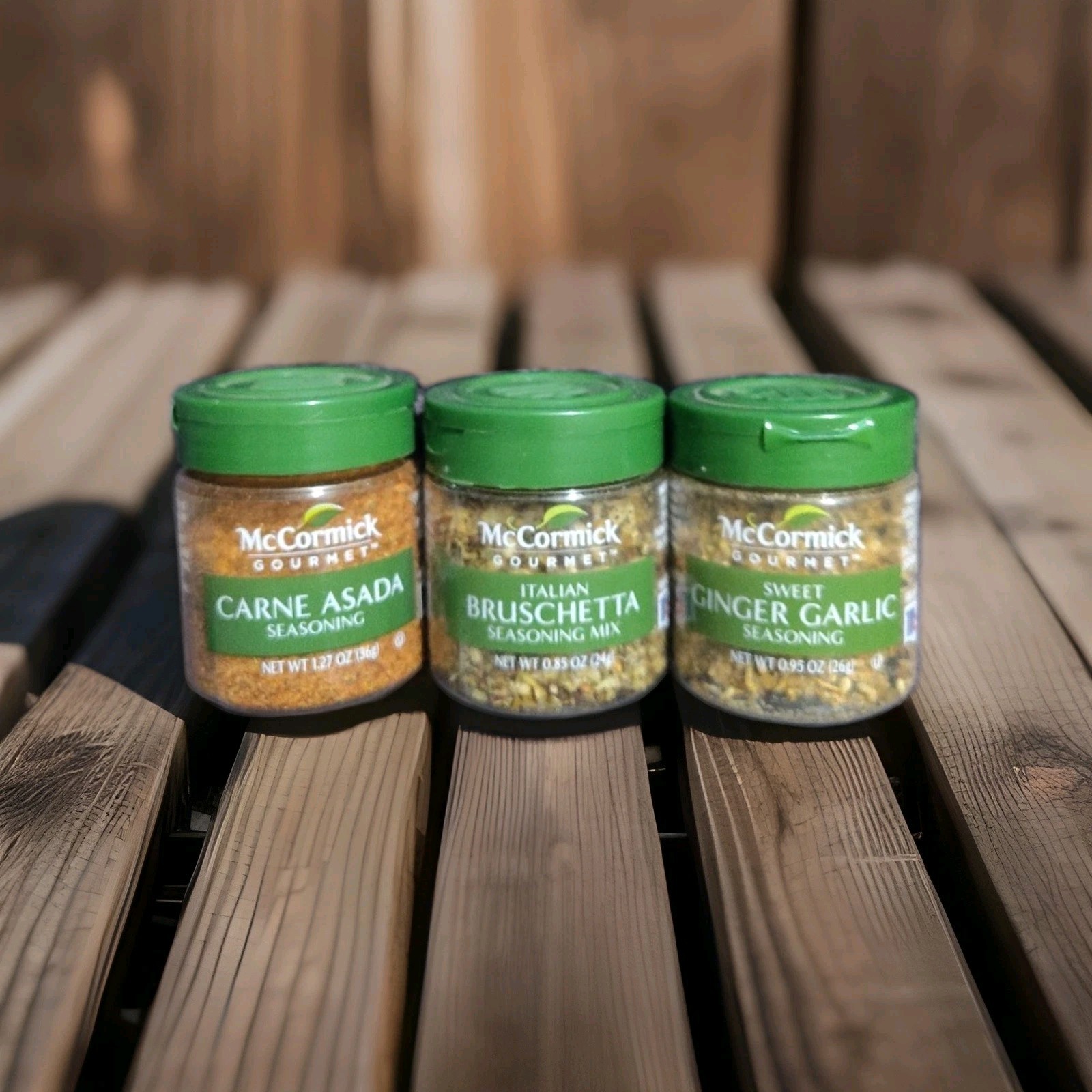 3X McCormick Gourmet SEASONING ~ Carne Asada ~ BRUSCHETTA ~ Ginger Garlic 3 Pack
