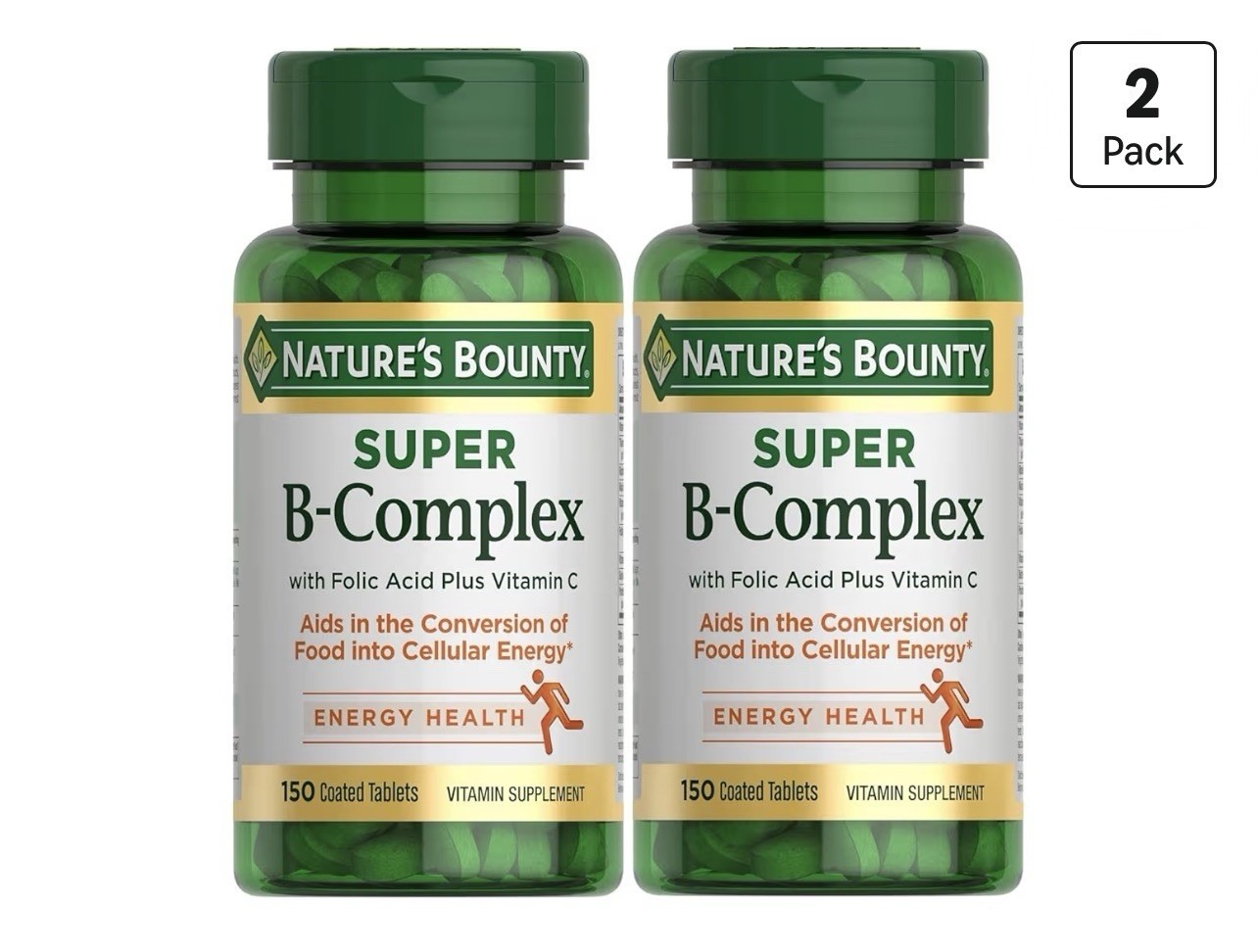 Nature's Bounty Super B Complex with Vitamin C & Folic Acid, Immune  Pack Of 2