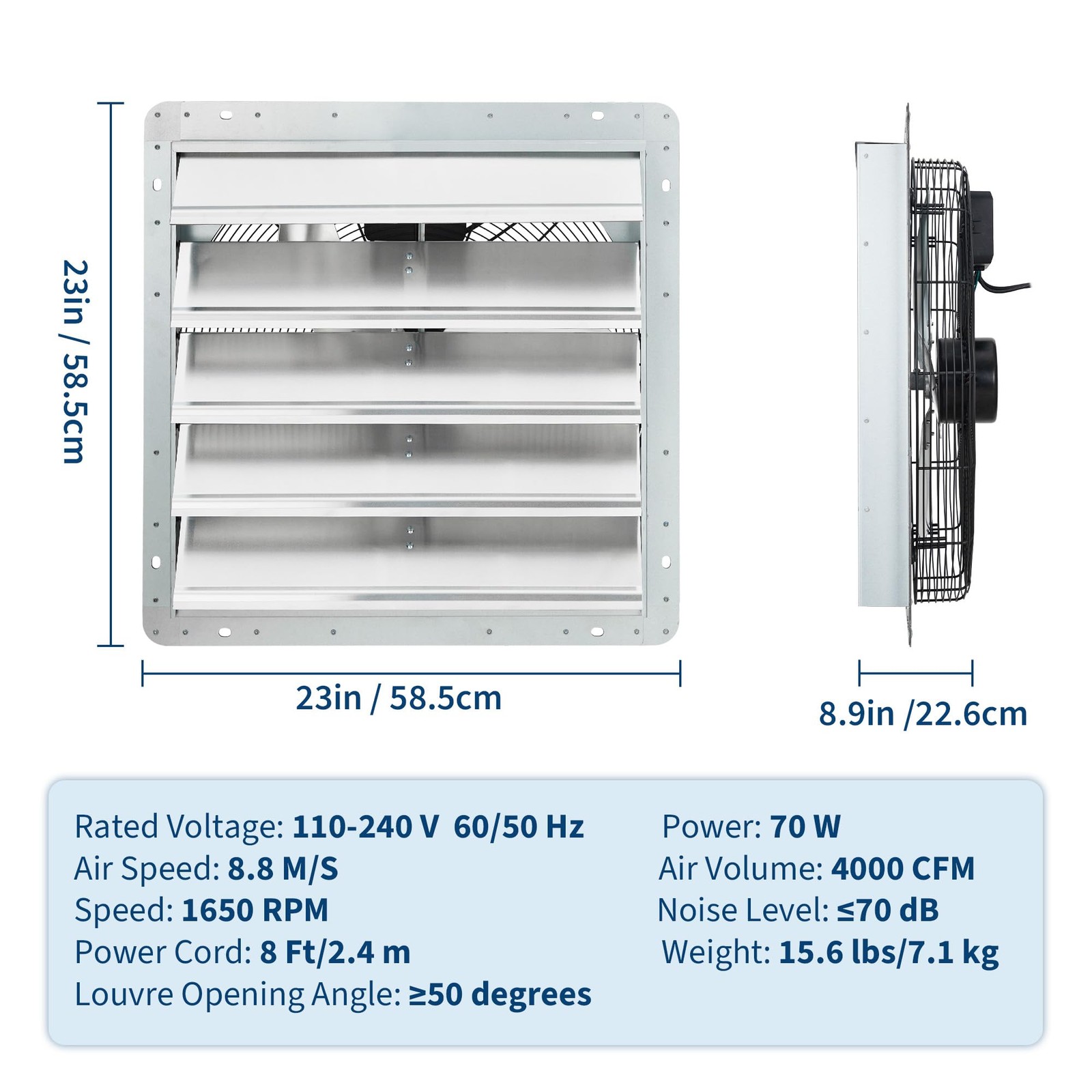 20/24inch Shutter Exhaust Fan Wall-Mounted with Smart Controller Shutter Fan EC 20/24inch Shutter Exhaust Fan Wall-Mounted with Smart Controller Shutter Fan EC
