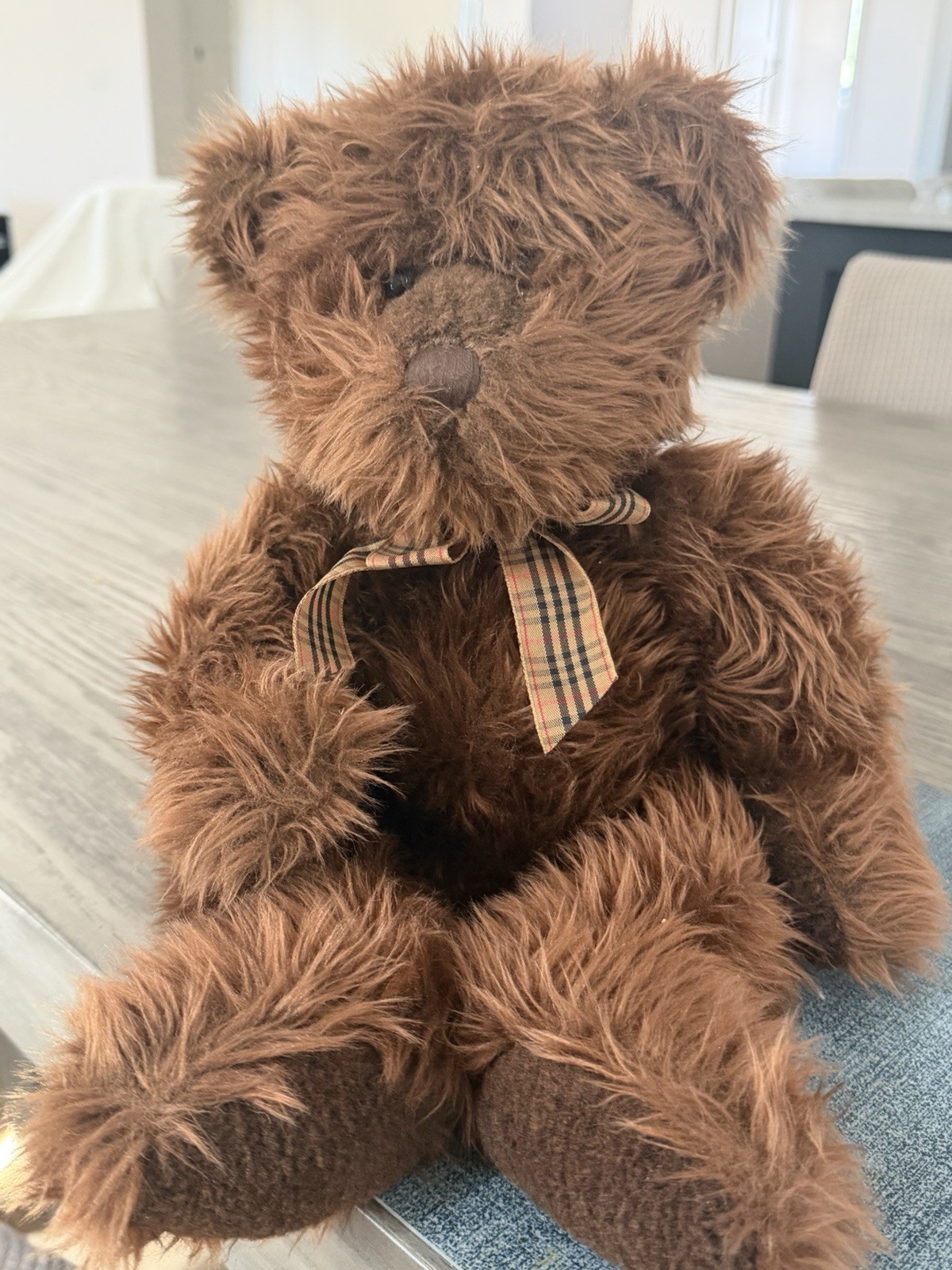 Vintage Teddy Bear Shaggy Plush Beresford Russ Stuffed Animal Brown Plaid Bow Vintage Teddy Bear Shaggy Plush Beresford Russ Stuffed Animal Brown Plaid Bow