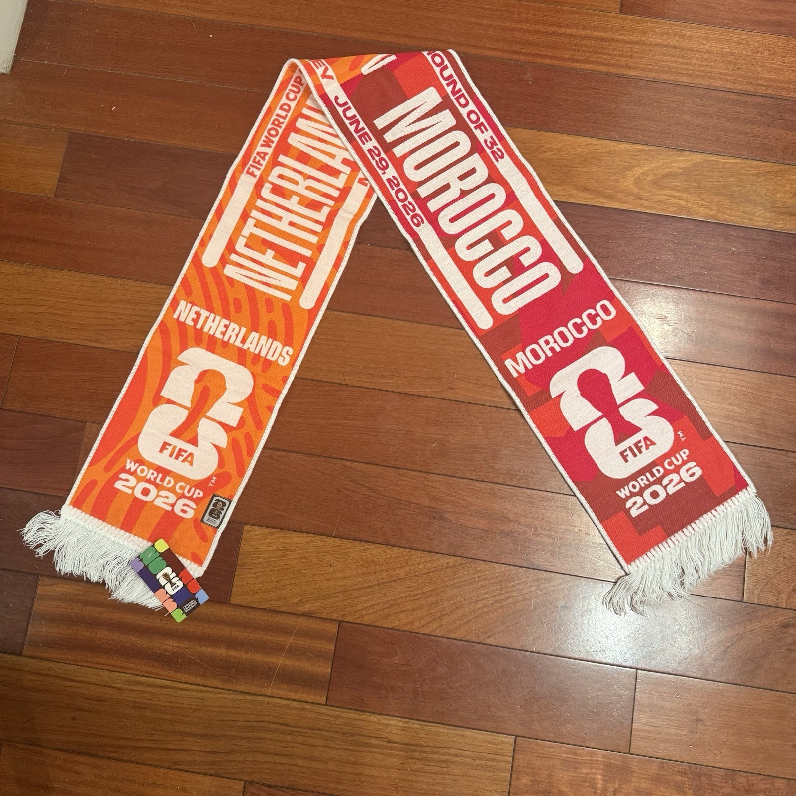 World Cup 2026 Netherlands v Morocco Match Scarf Round Of 33 NWT Monterrey World Cup 2026 Netherlands v Morocco Match Scarf Round Of 33 NWT Monterrey