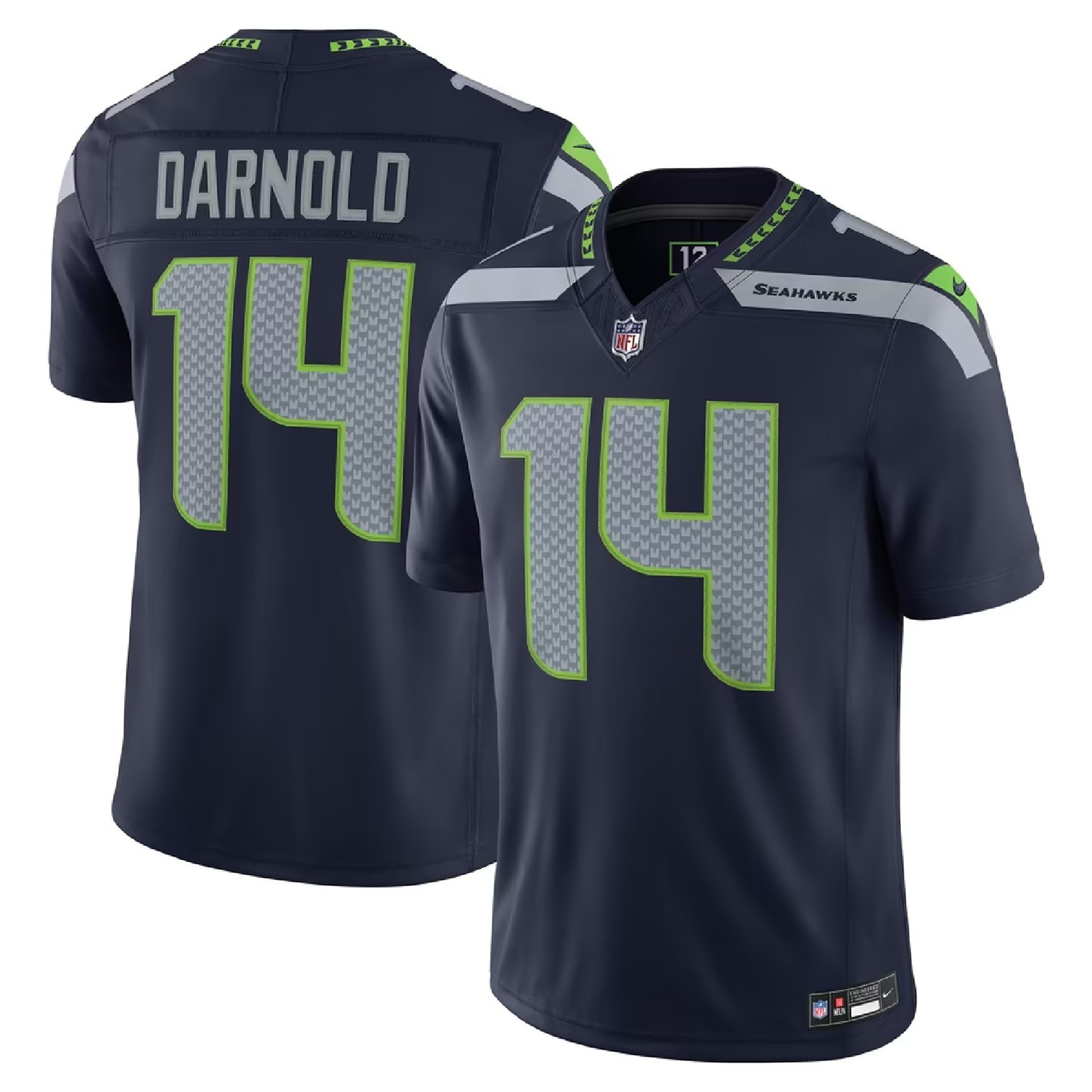 Men\'s Seattle Seahawks College Navy Custom Game Stitched