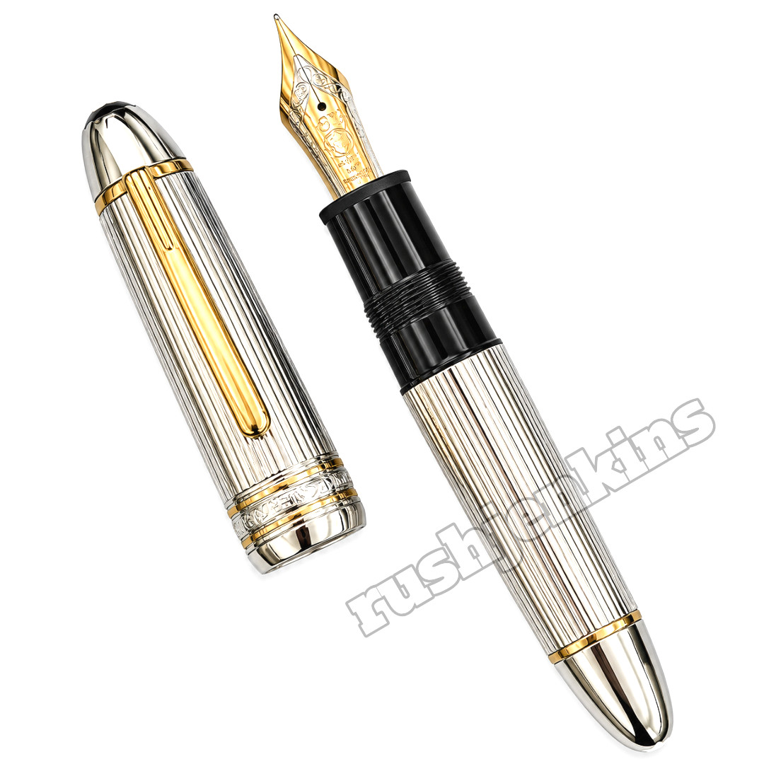 [Excellent++].MONTBLANC 149 Meisterstück Silver Pinstripe Fountain Pen Luxury Co
