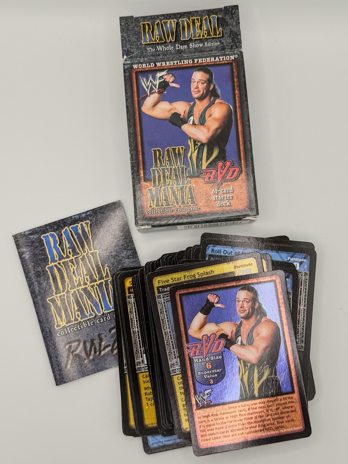 2002 WWF/WWE Raw Deal CCG Mania Starter Deck RVD TCG Rob Van Dam Open Unused
