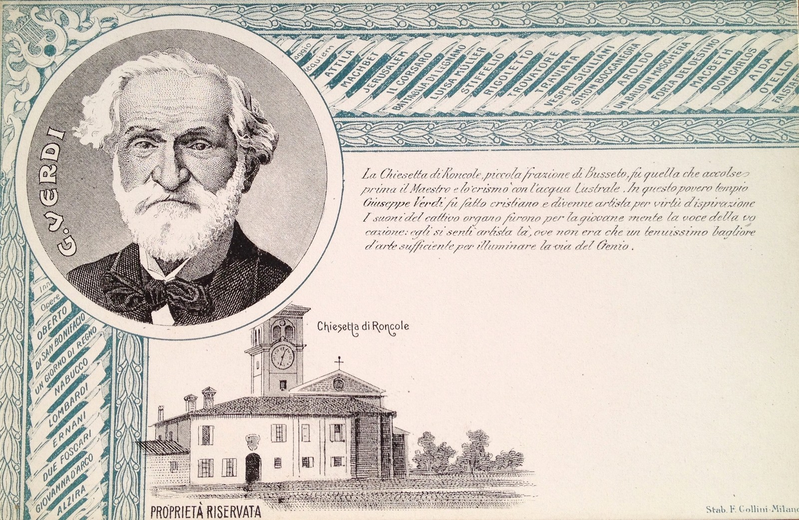§ GIUSEPPE VERDI - LITTLE CHURCH OF RONCOLE AND ALL HIS MASTERPIECES